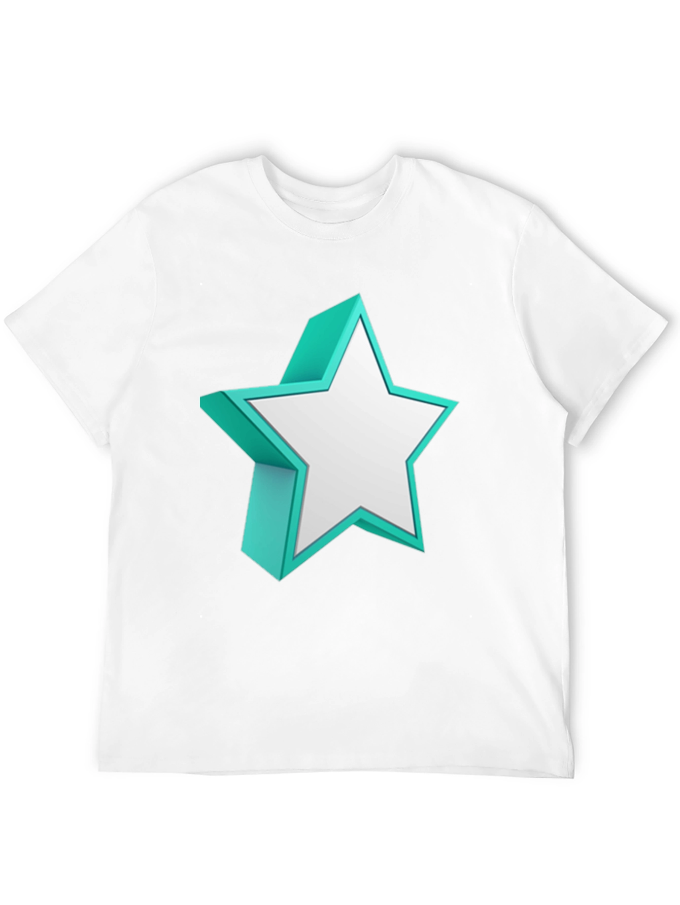 3D Star Graphic Tee - Modern Black T-Shirt