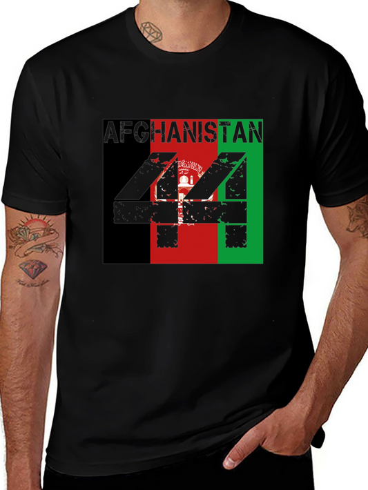 Afghanistan Flag T-Shirt - Mens Black Tee