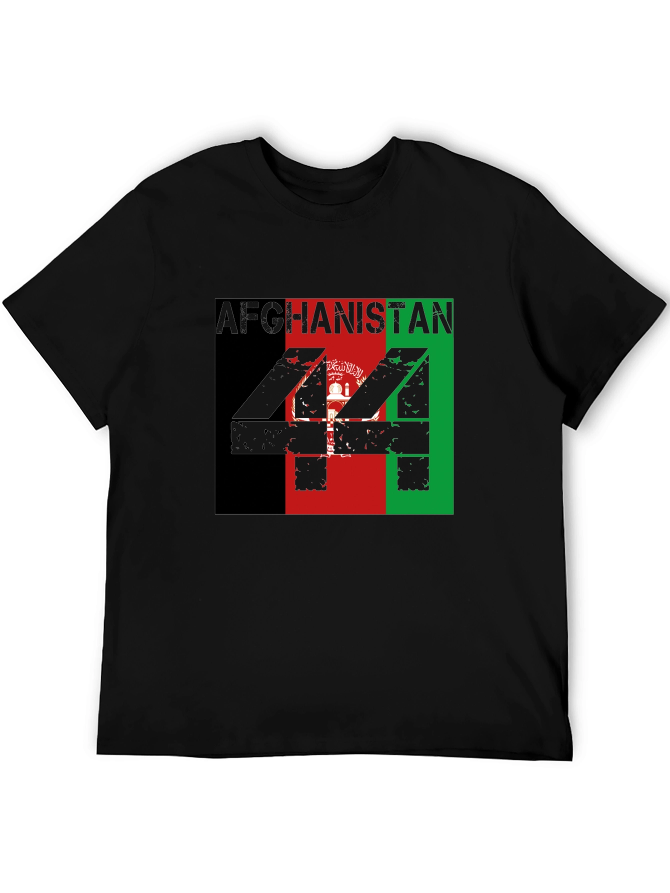 Afghanistan Flag T-Shirt - Mens Black Tee