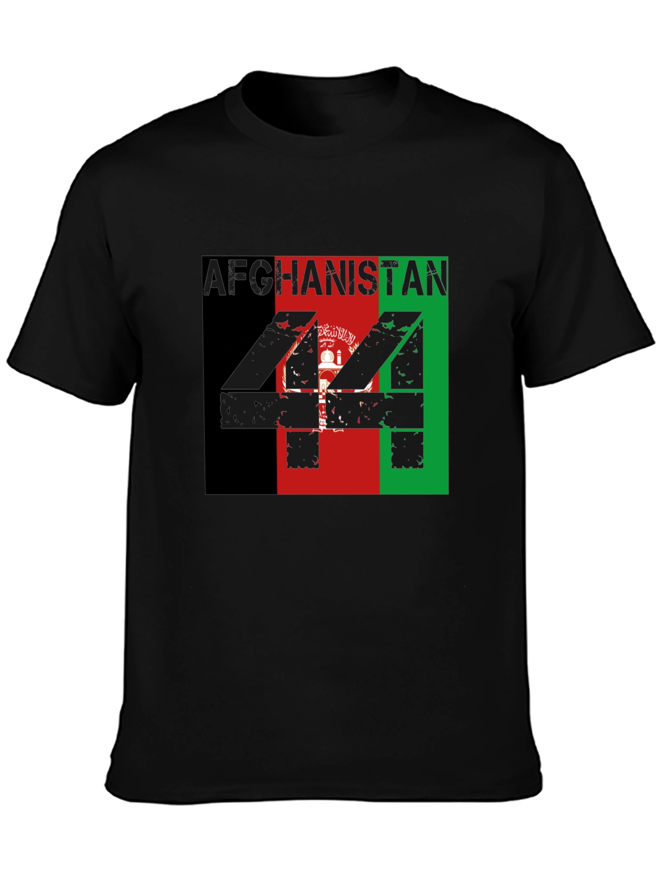 Afghanistan Flag T-Shirt - Mens Black Tee