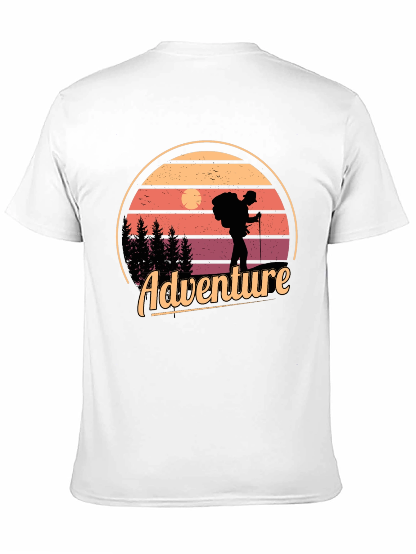 Adventure Graphic T-Shirt - Retro Hiker Design