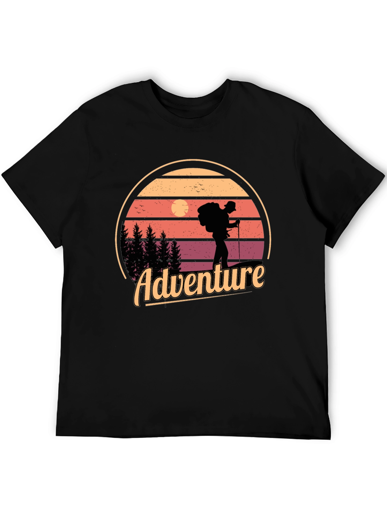 Adventure Graphic T-Shirt - Retro Hiker Design