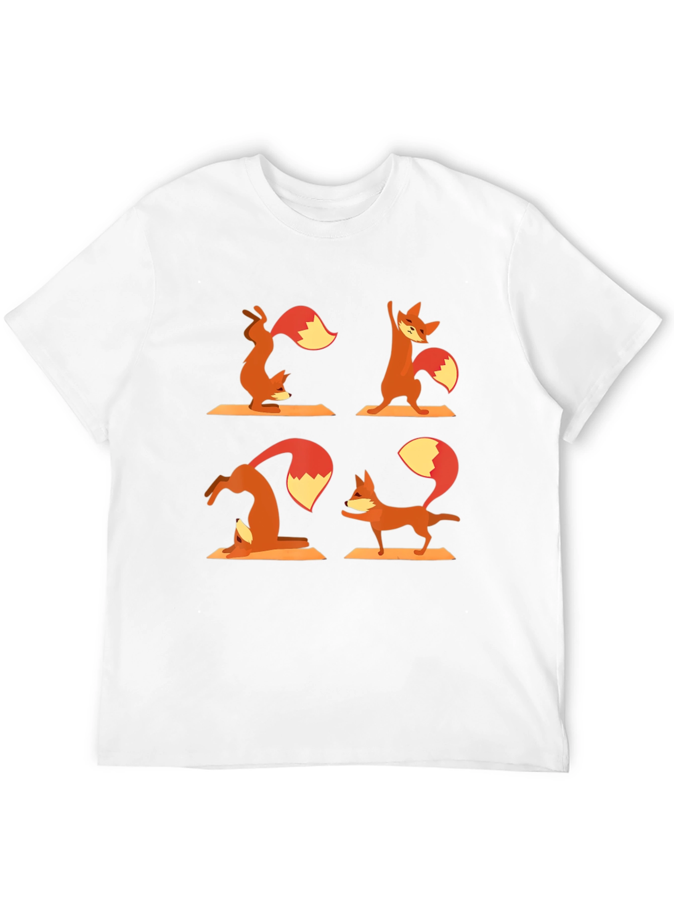 Yoga Fox T-Shirt - Black Cotton Graphic Tee