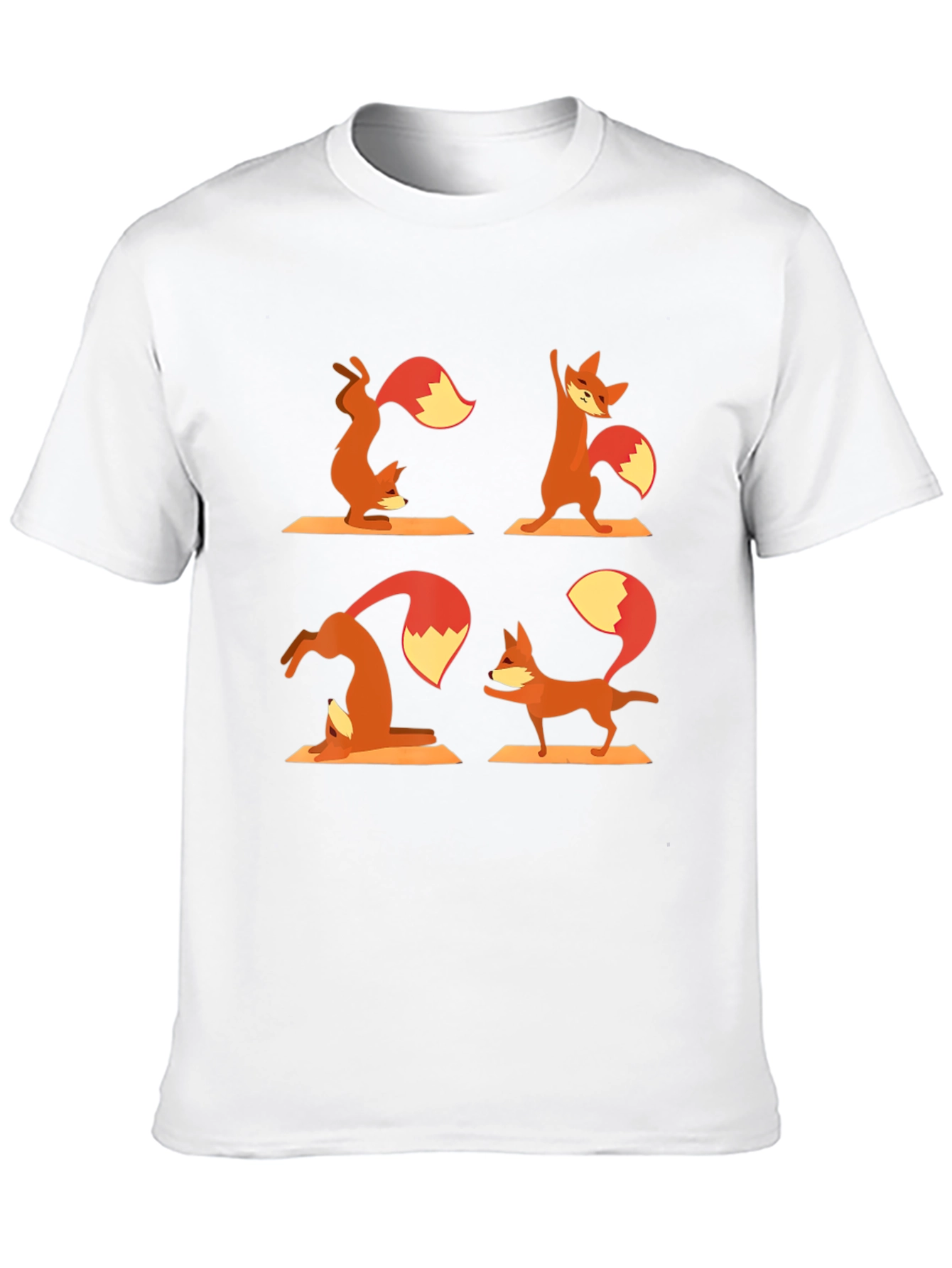 Yoga Fox T-Shirt - Black Cotton Graphic Tee