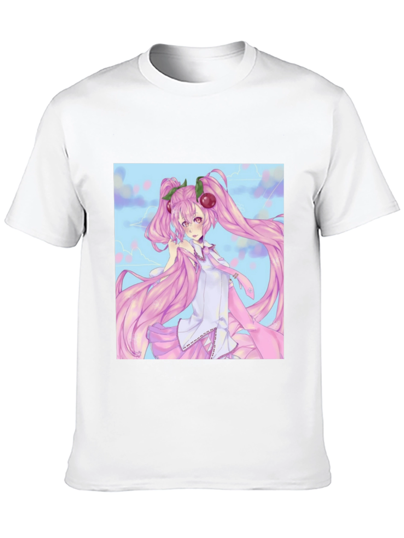 Anime Girl Graphic Tee - Black Cotton T-Shirt