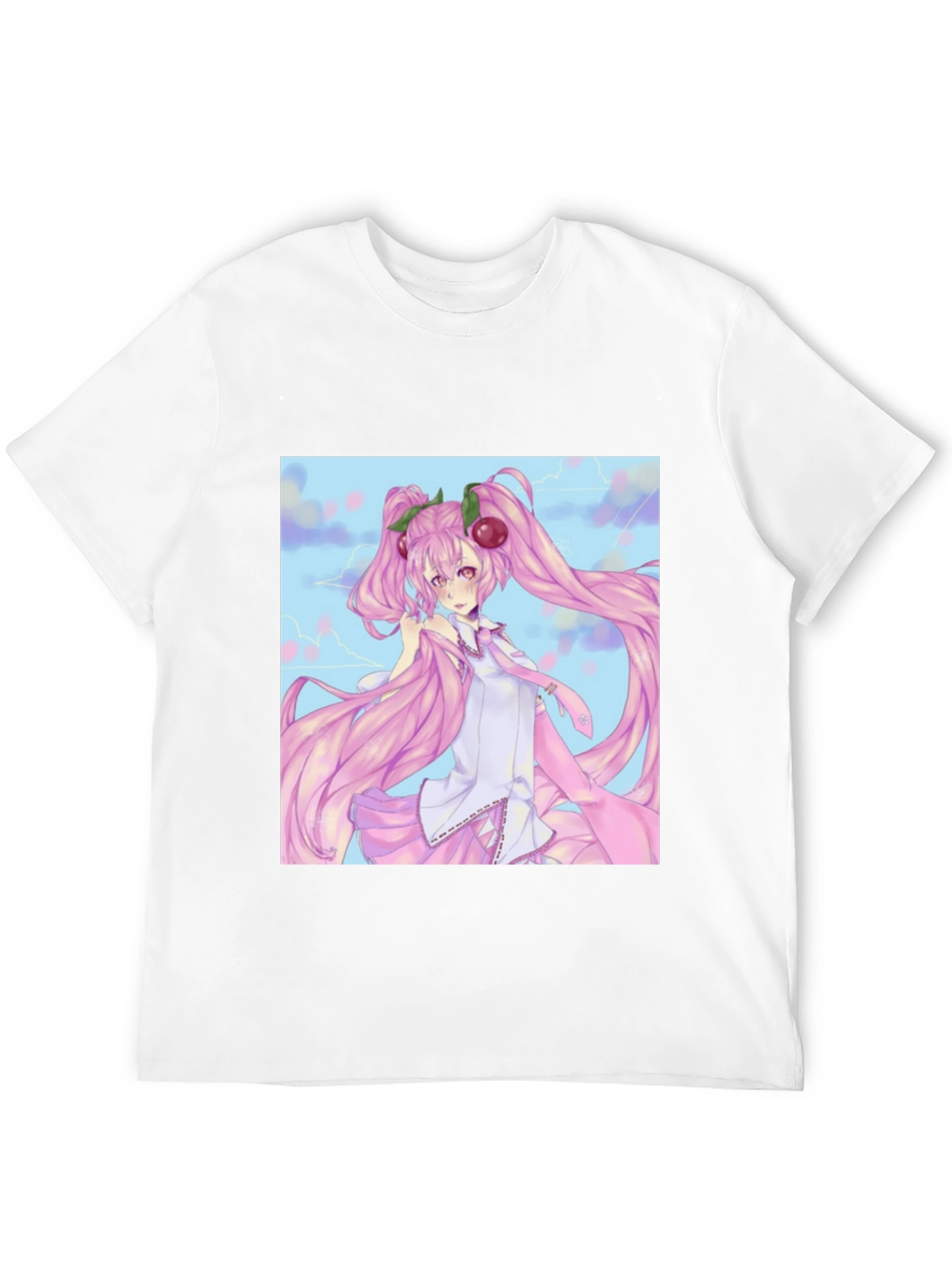 Anime Girl Graphic Tee - Black Cotton T-Shirt