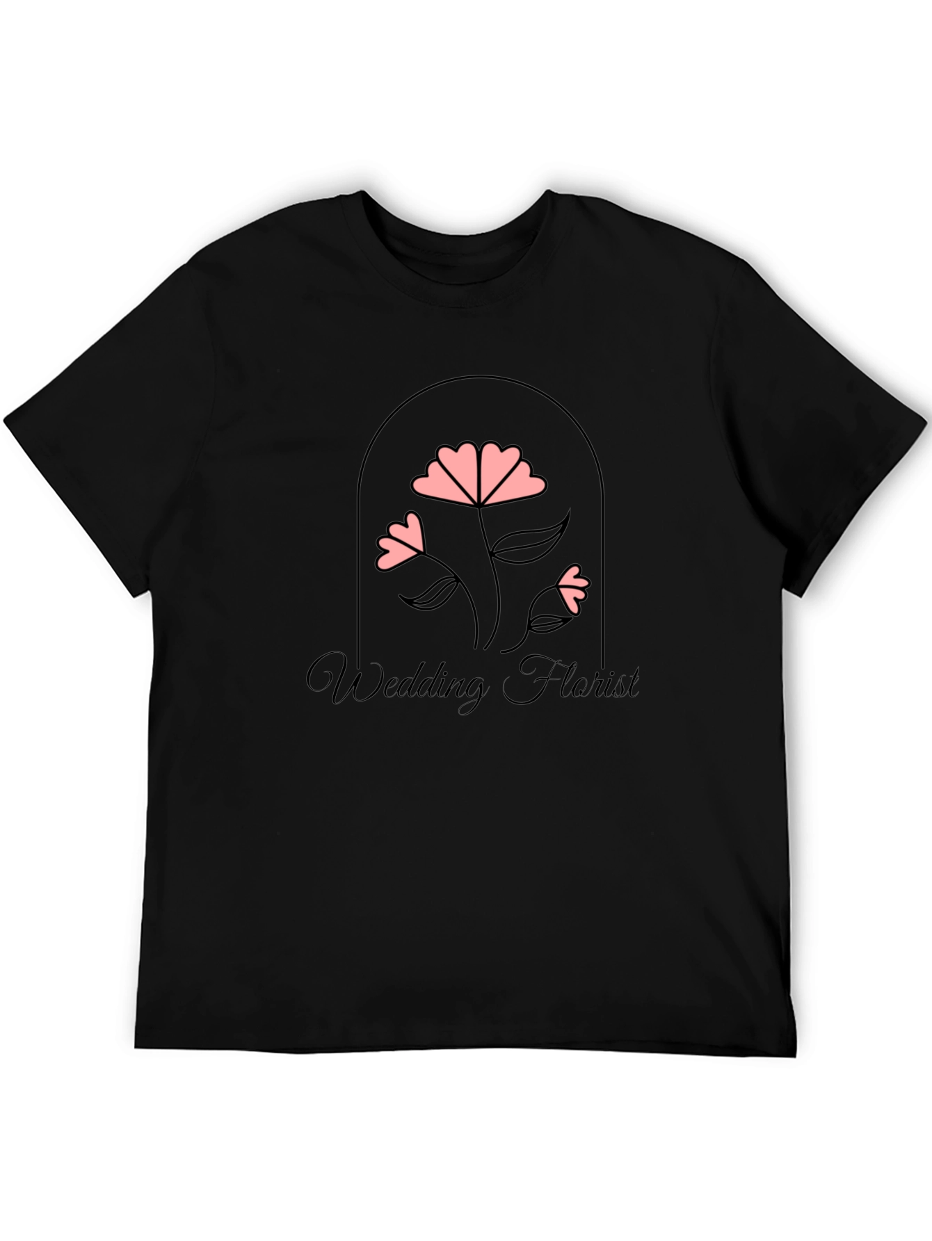 Wedding Florist Graphic Tee - Black Cotton T-Shirt