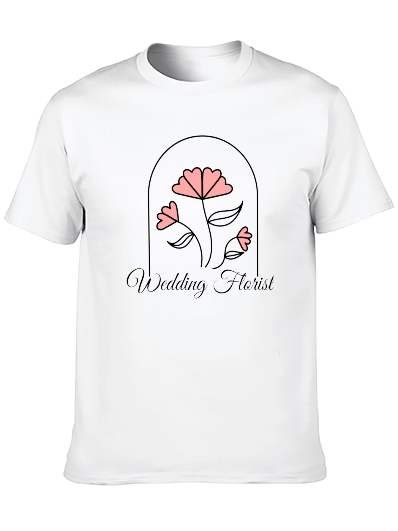 Wedding Florist Graphic Tee - Black Cotton T-Shirt