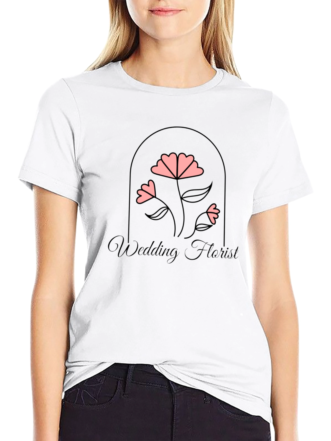 Wedding Florist Graphic Tee - Black Cotton T-Shirt