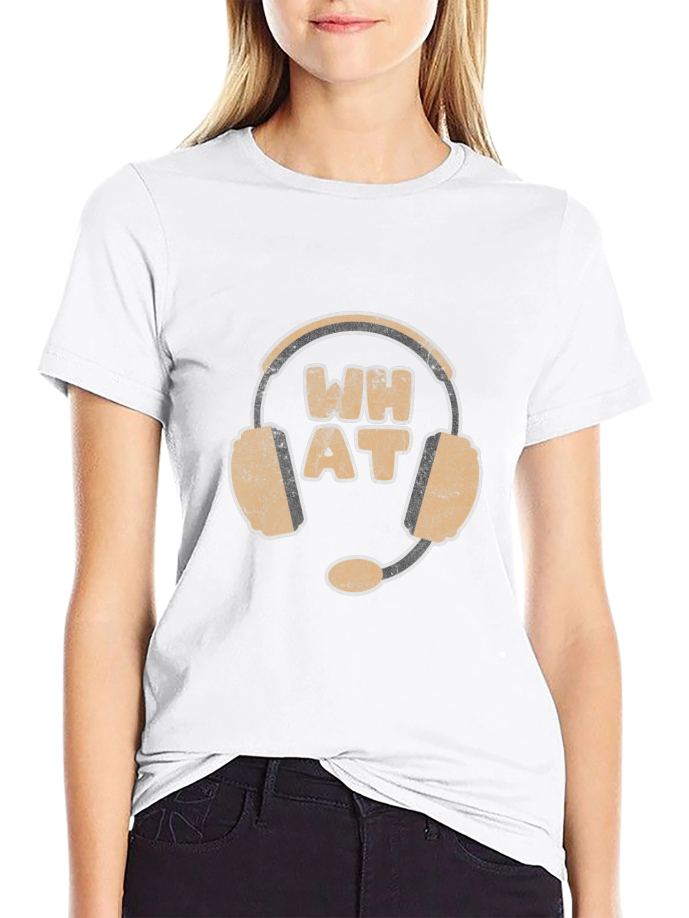 WH AT Headset Graphic Black T-Shirt