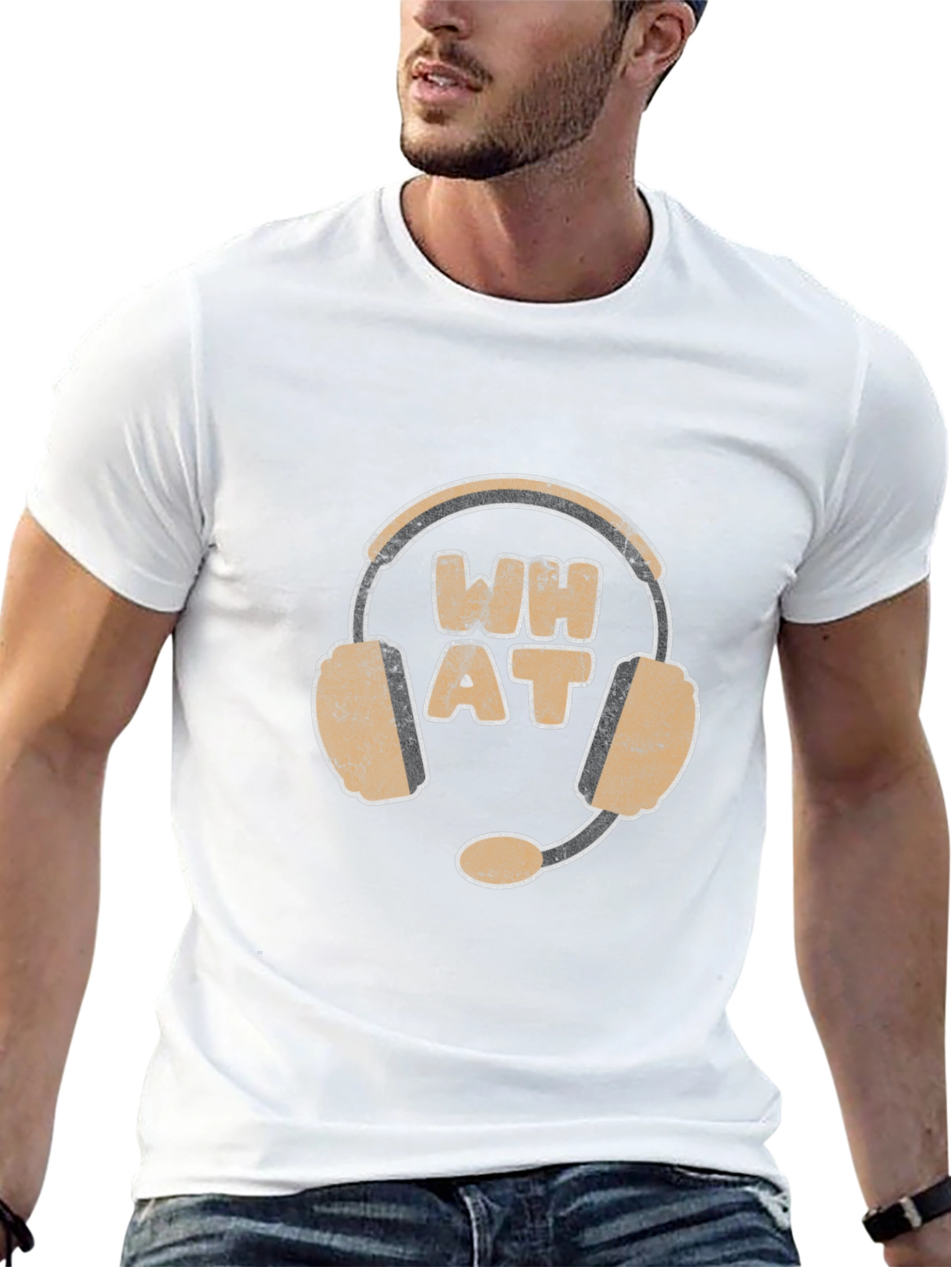 WH AT Headset Graphic Black T-Shirt