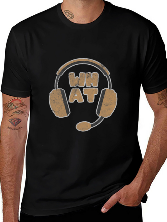 WH AT Headset Graphic Black T-Shirt
