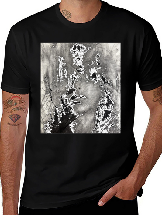 Abstract Art Print Black T-Shirt