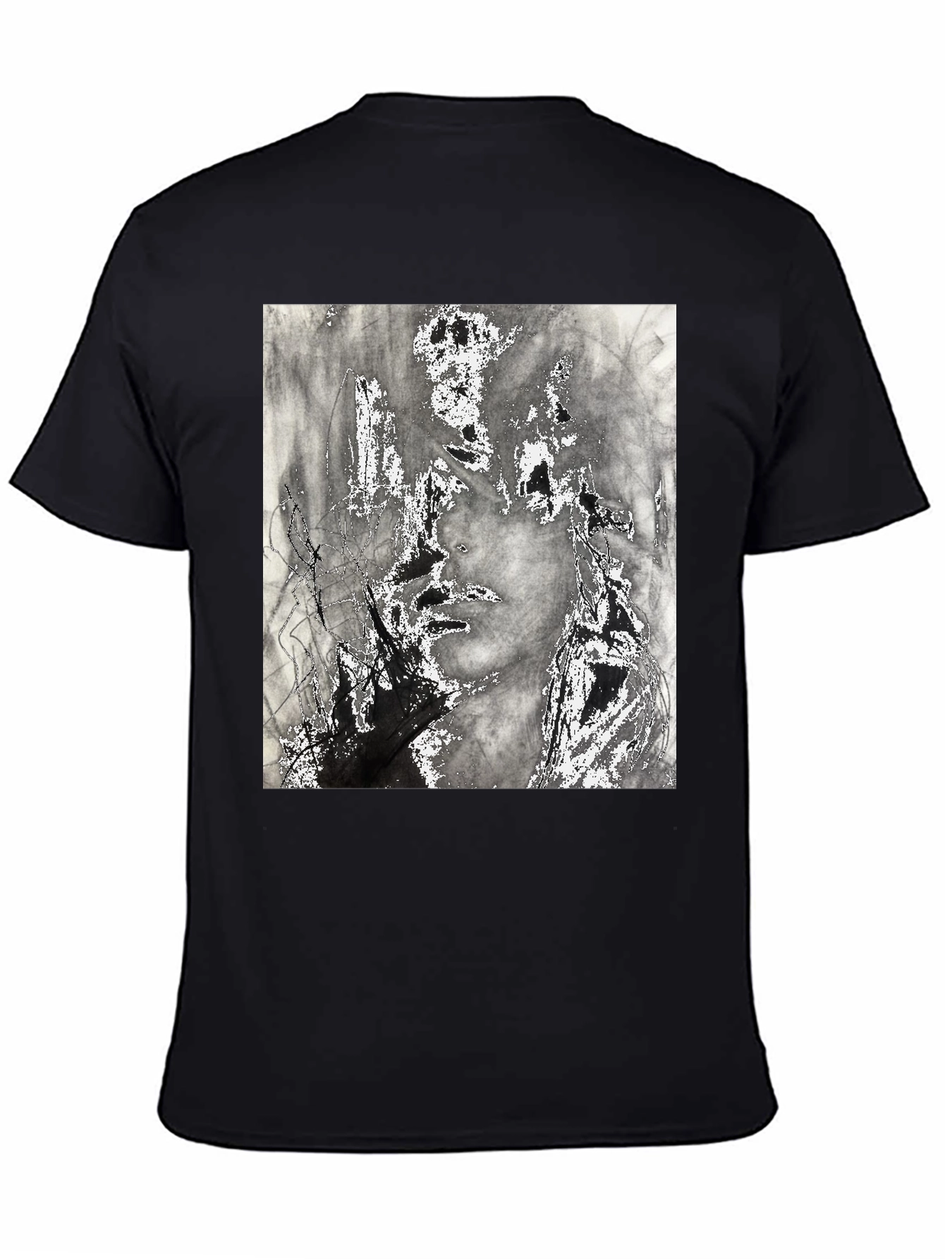 Abstract Art Print Black T-Shirt