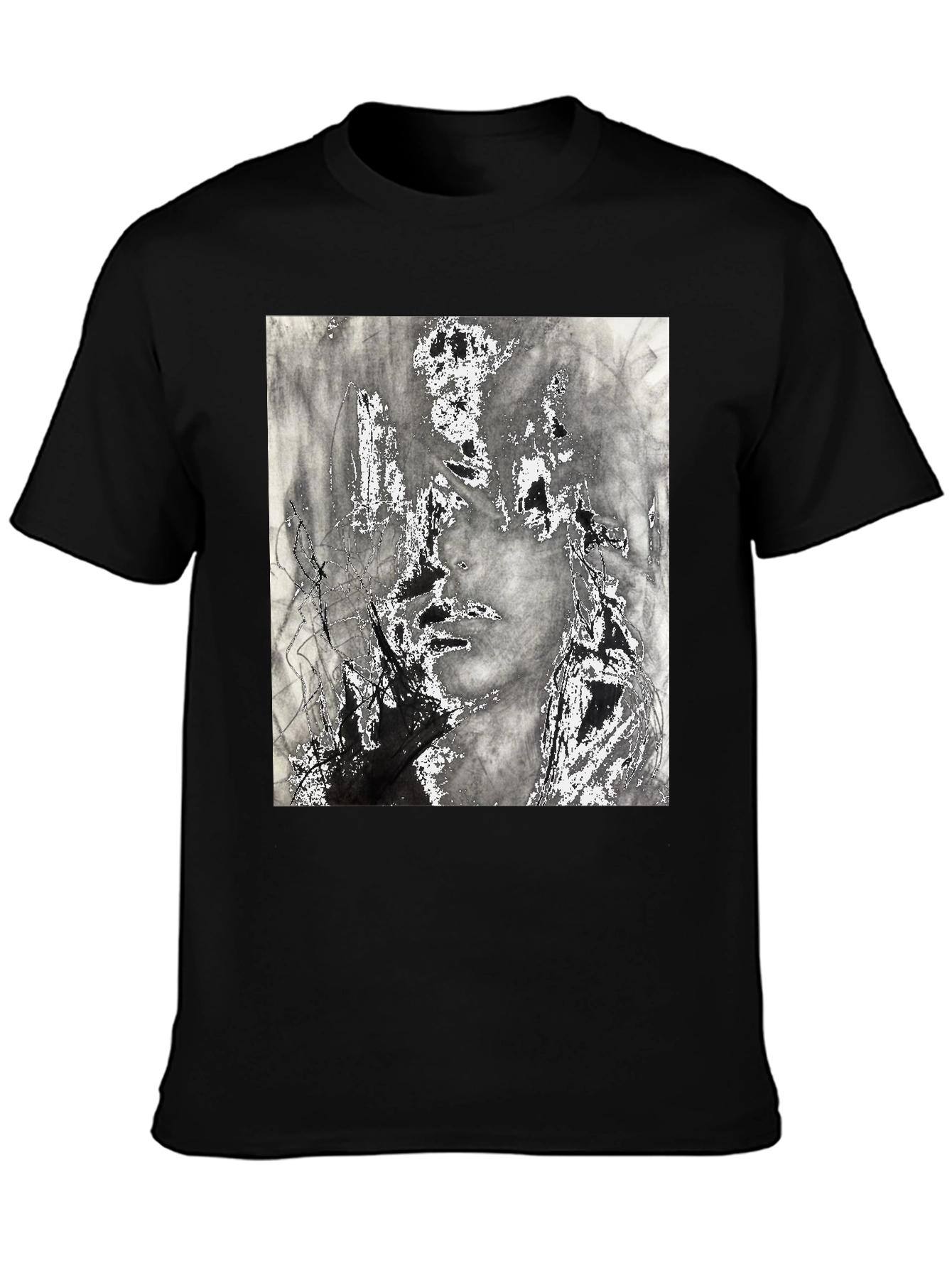 Abstract Art Print Black T-Shirt