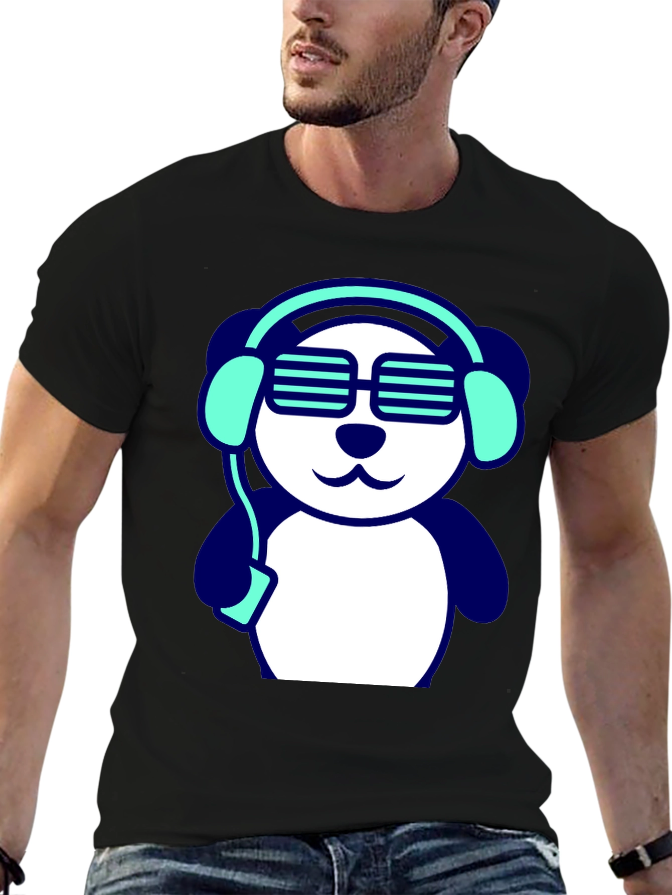 DJ Panda Black T-Shirt - Music Lover Tee