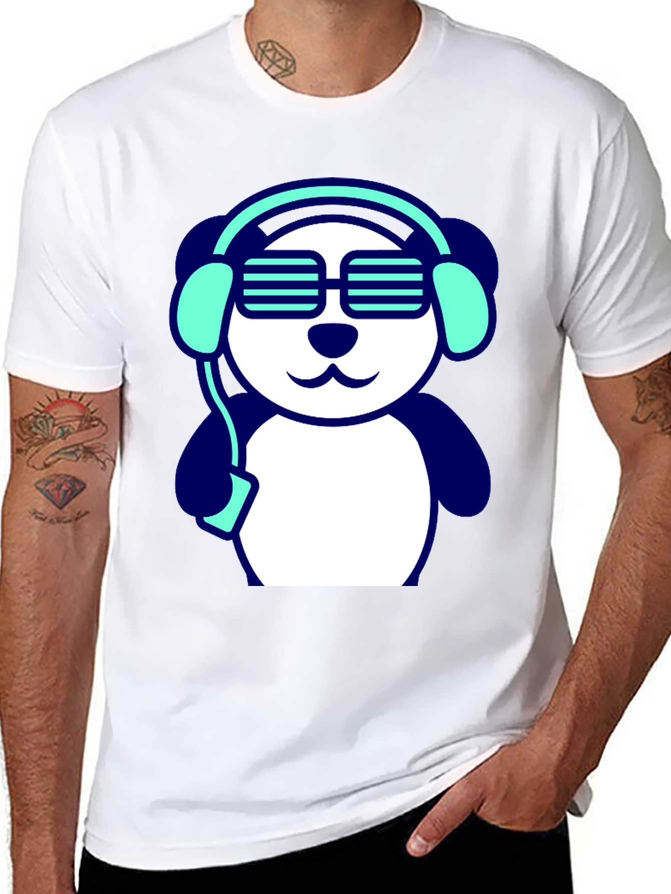 DJ Panda Black T-Shirt - Music Lover Tee
