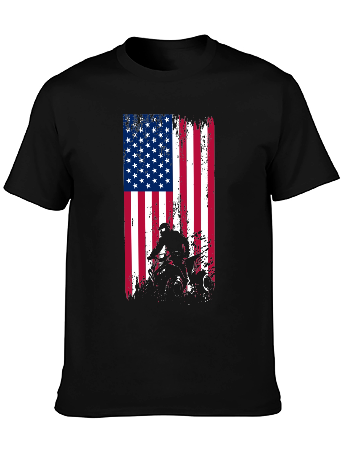 American Flag ATV Rider Graphic T-Shirt