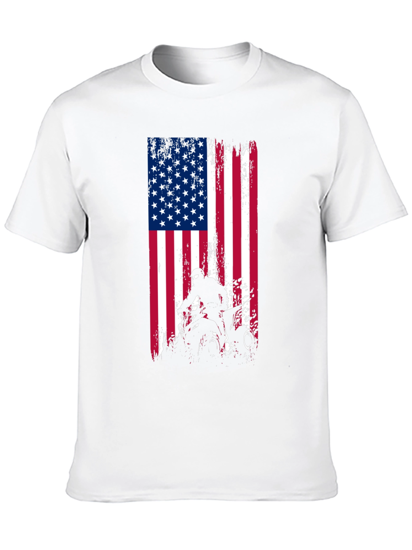 American Flag ATV Rider Graphic T-Shirt