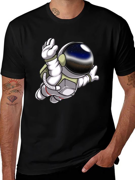 Astronaut Graphic Print Black T-Shirt