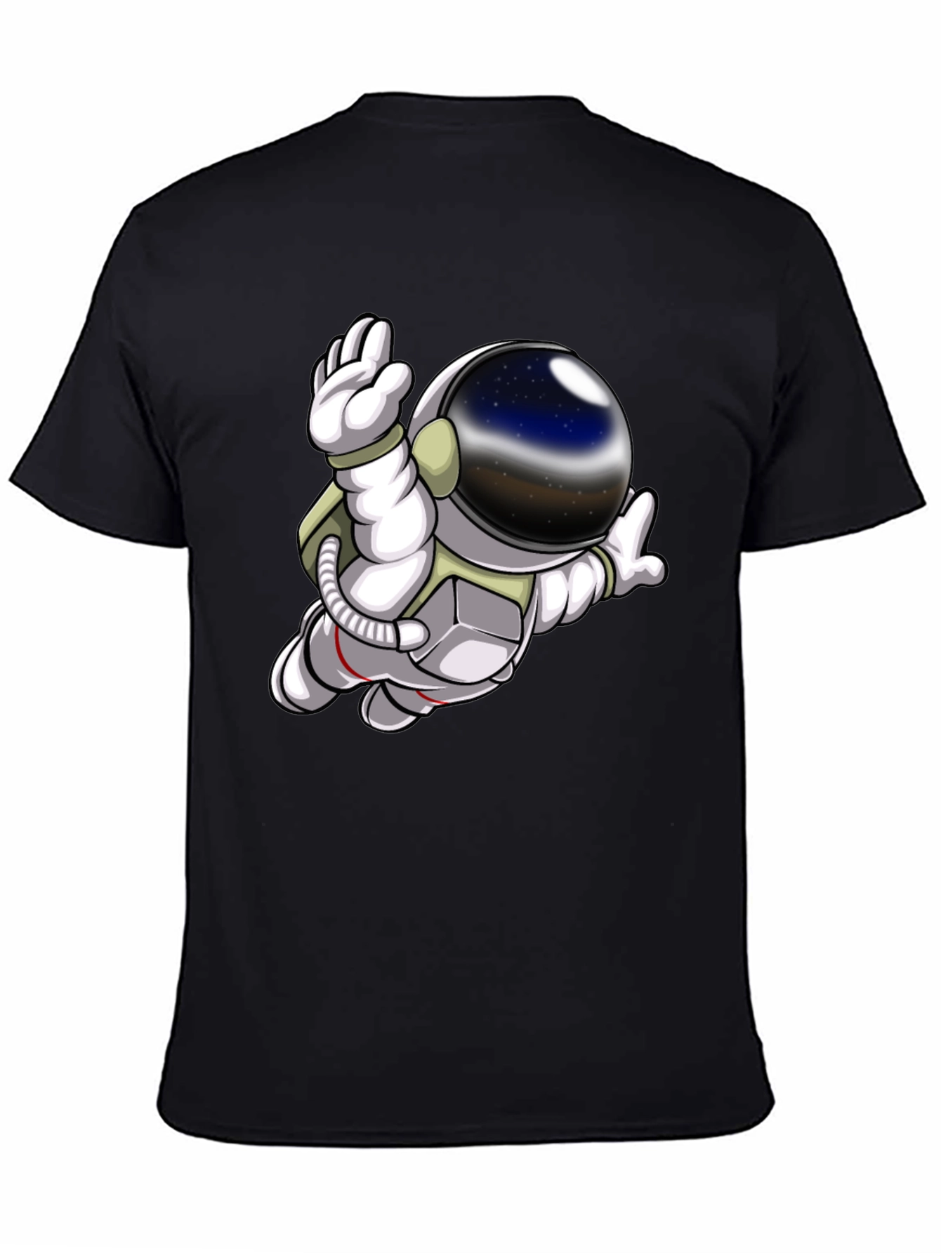 Astronaut Graphic Print Black T-Shirt