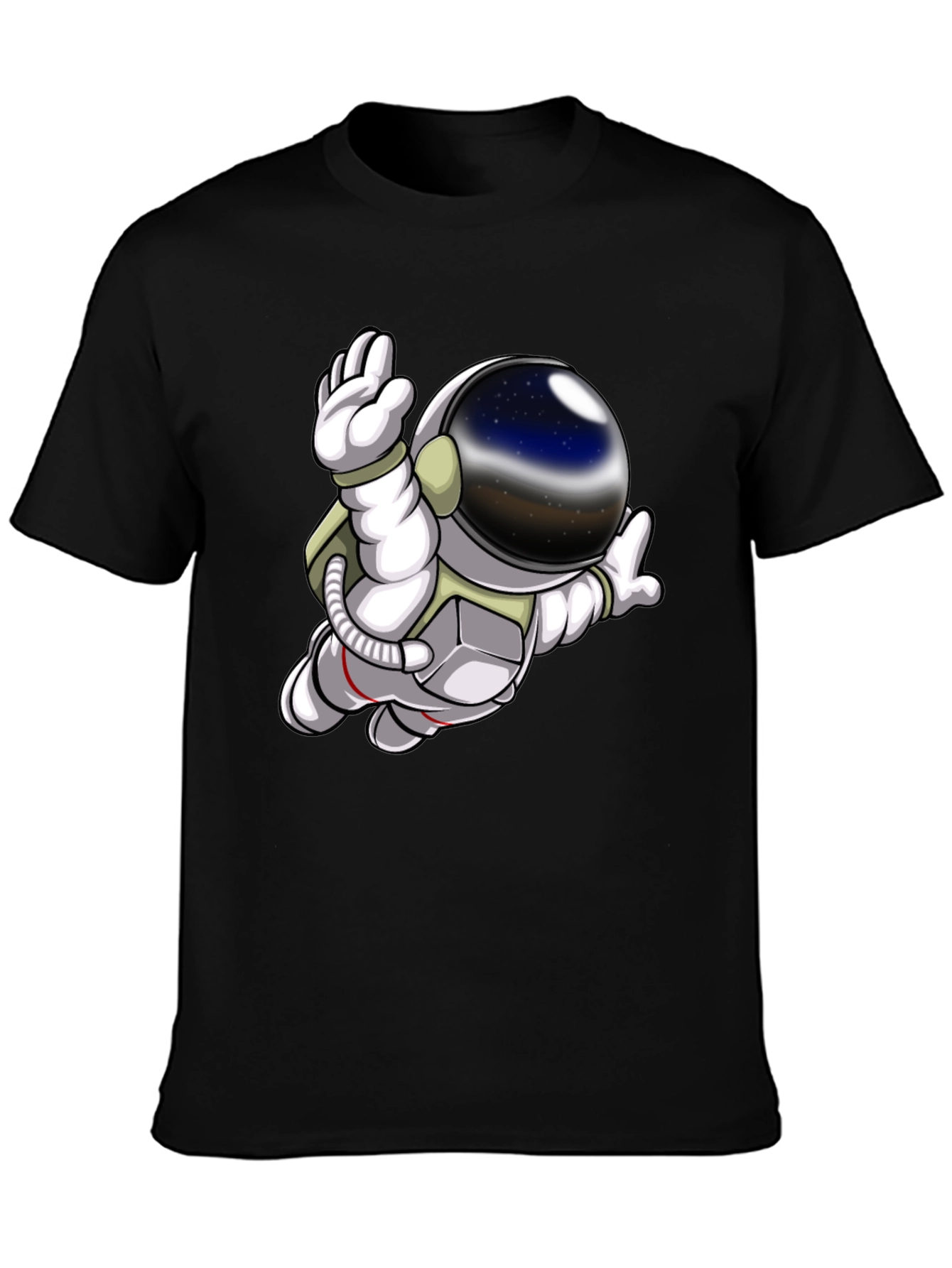 Astronaut Graphic Print Black T-Shirt