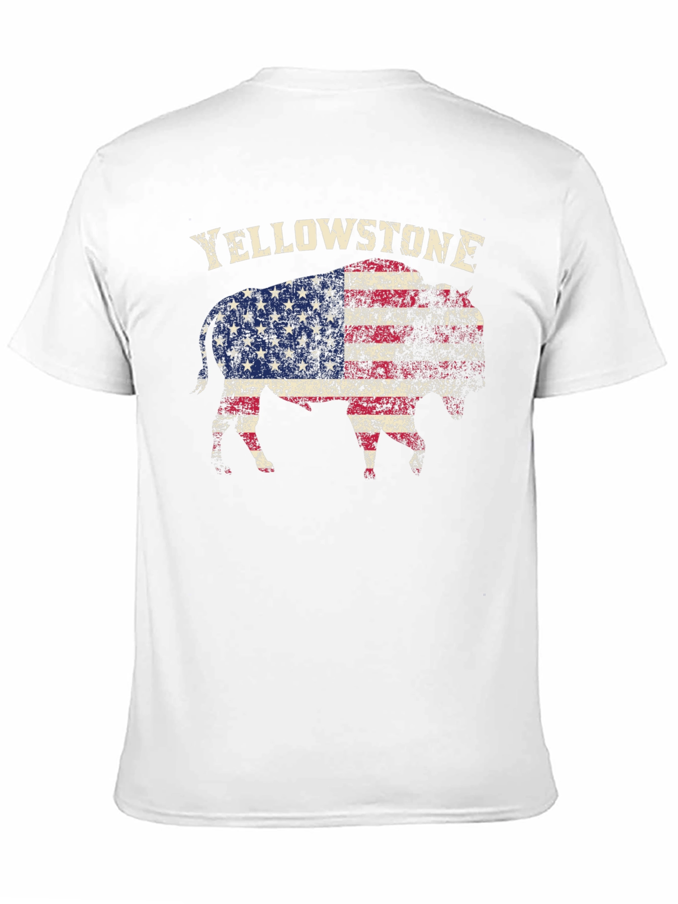 Yellowstone Buffalo USA Flag Graphic T-Shirt