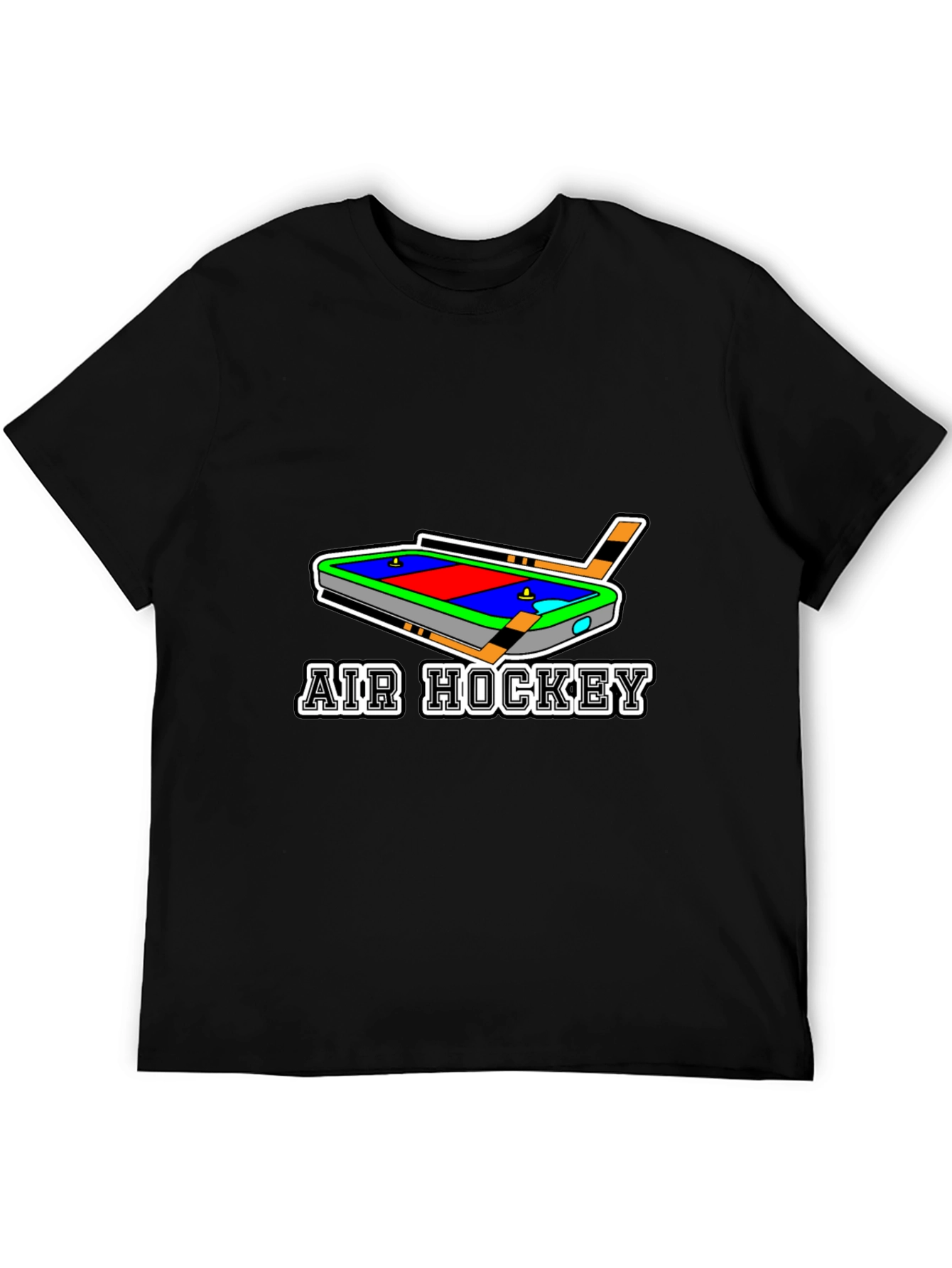 Air Hockey T-Shirt - Black Cotton Blend Graphic Tee