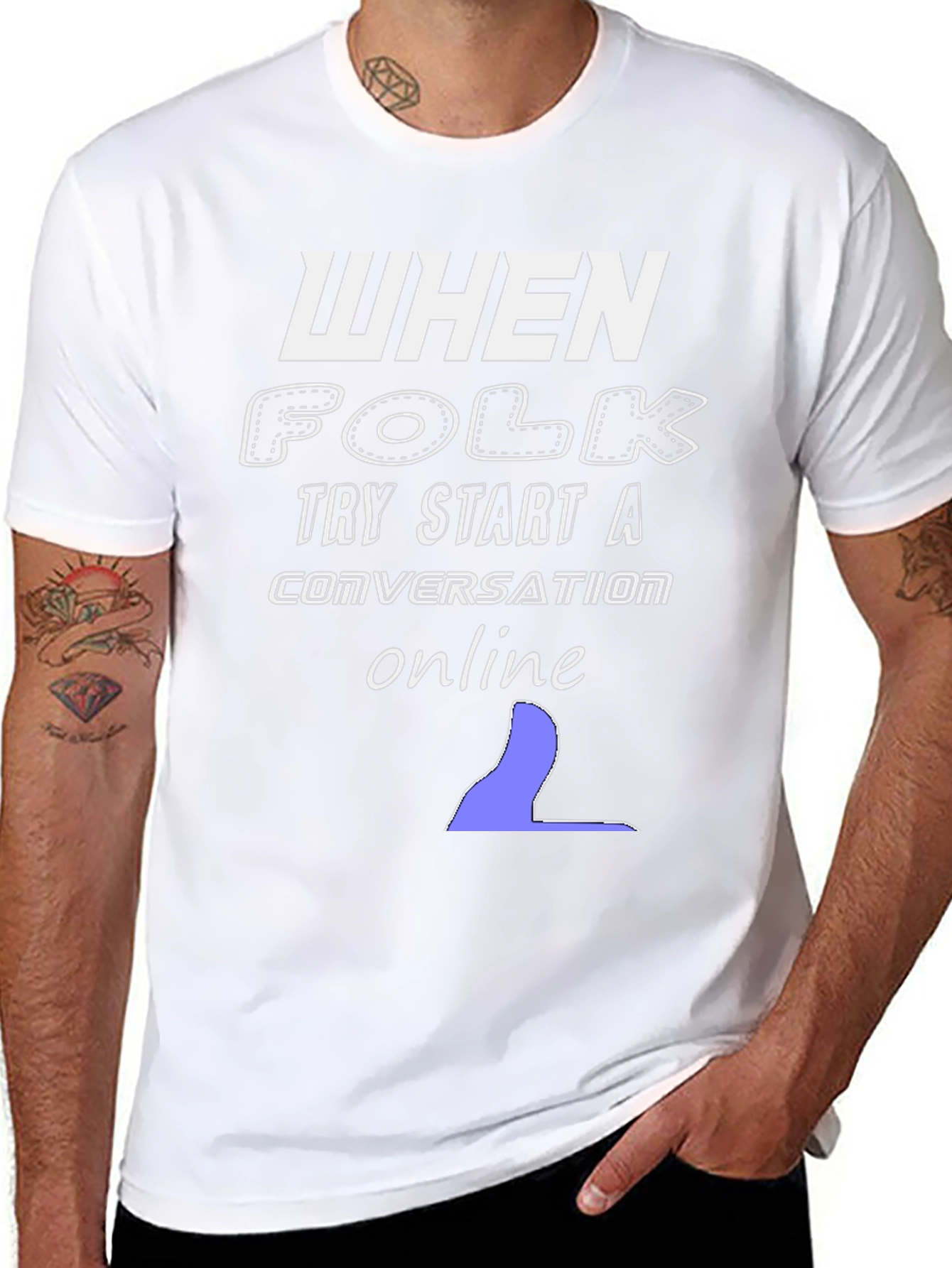 When Folk Try Start a Conversation Online Black T-Shirt