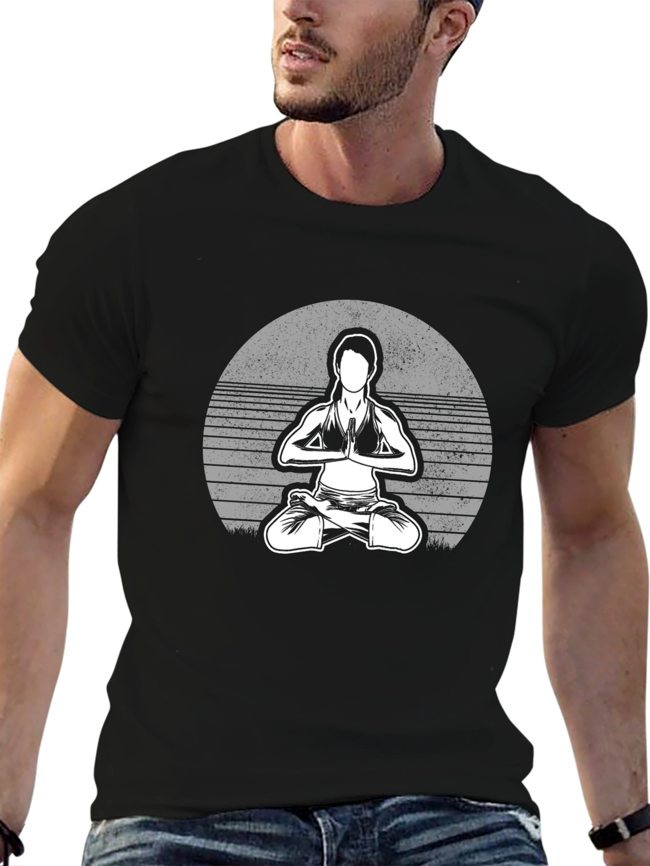 Yoga Pose Graphic Tee - Unisex Black T-Shirt