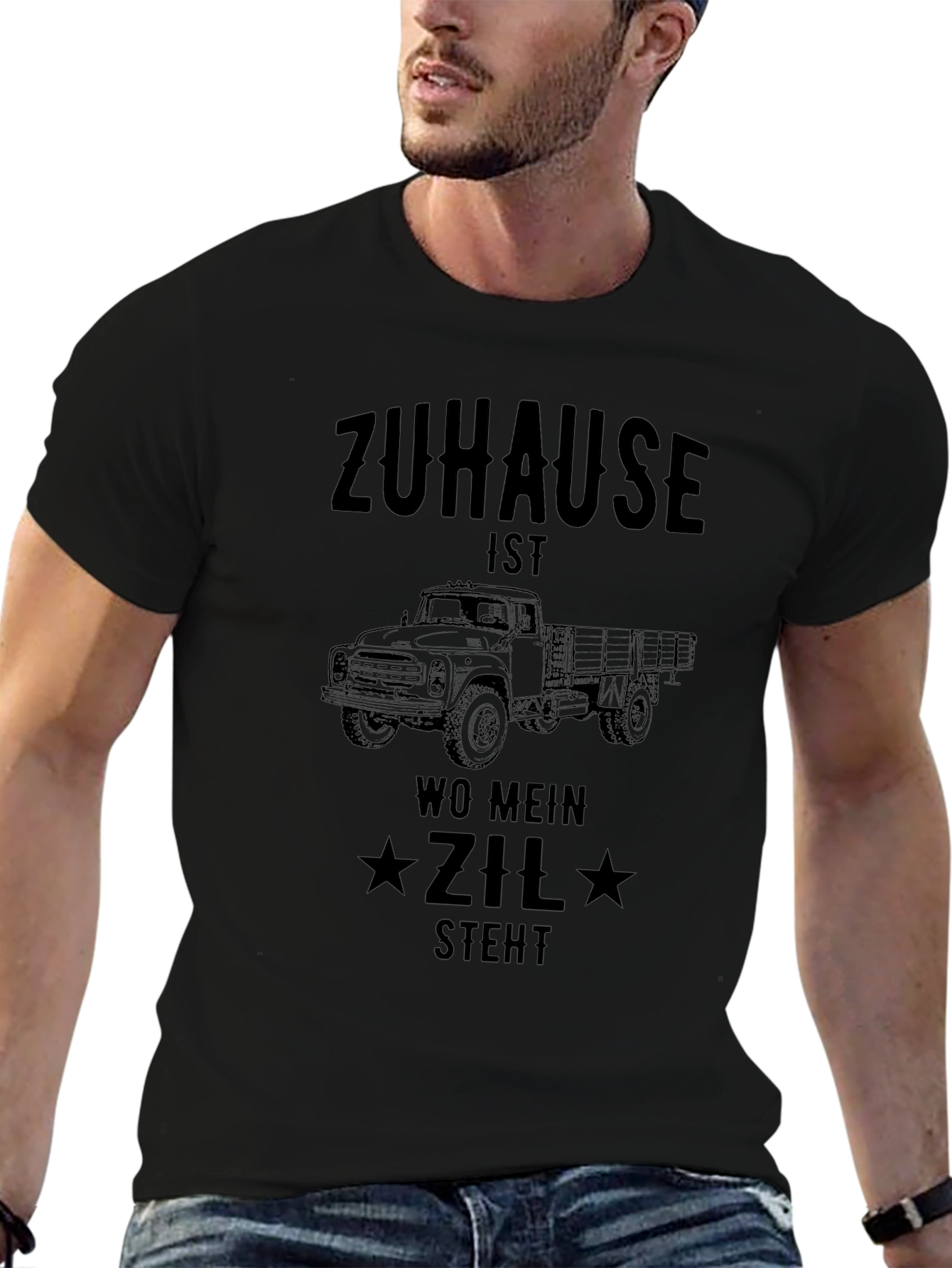 Zuhause Zil Truck T-Shirt - Mens Black Graphic Tee