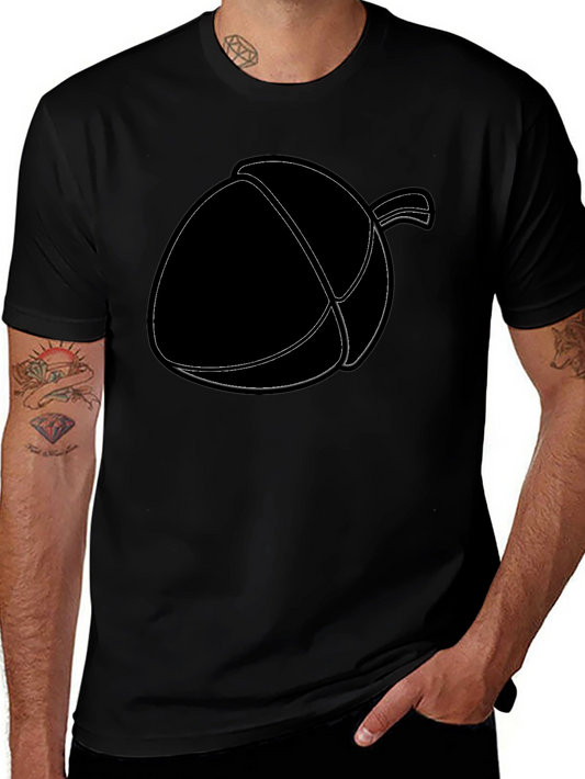 Acorn Graphic Tee - Black Cotton Casual Shirt