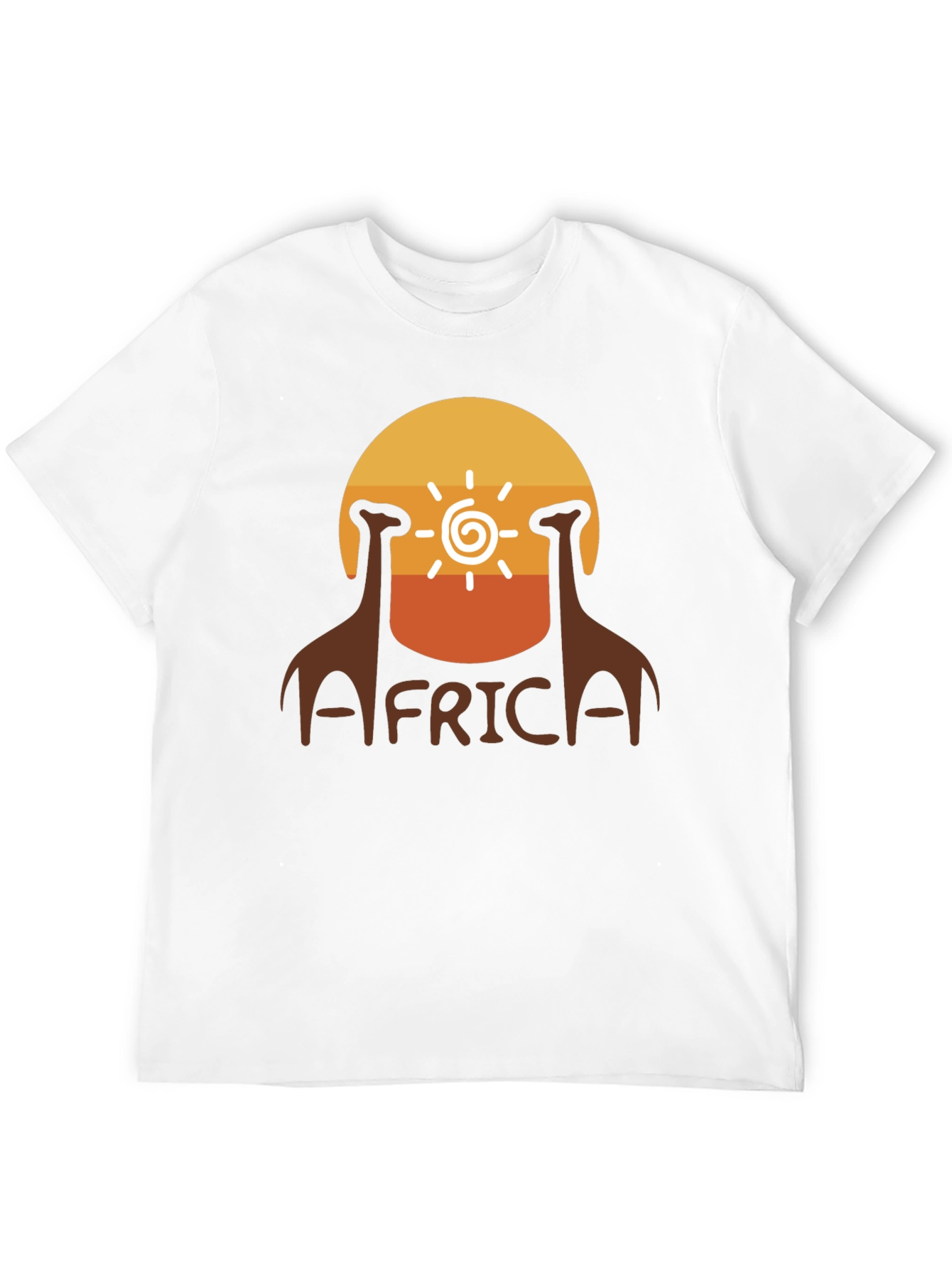 Africa Giraffe Sunset T-Shirt - Black
