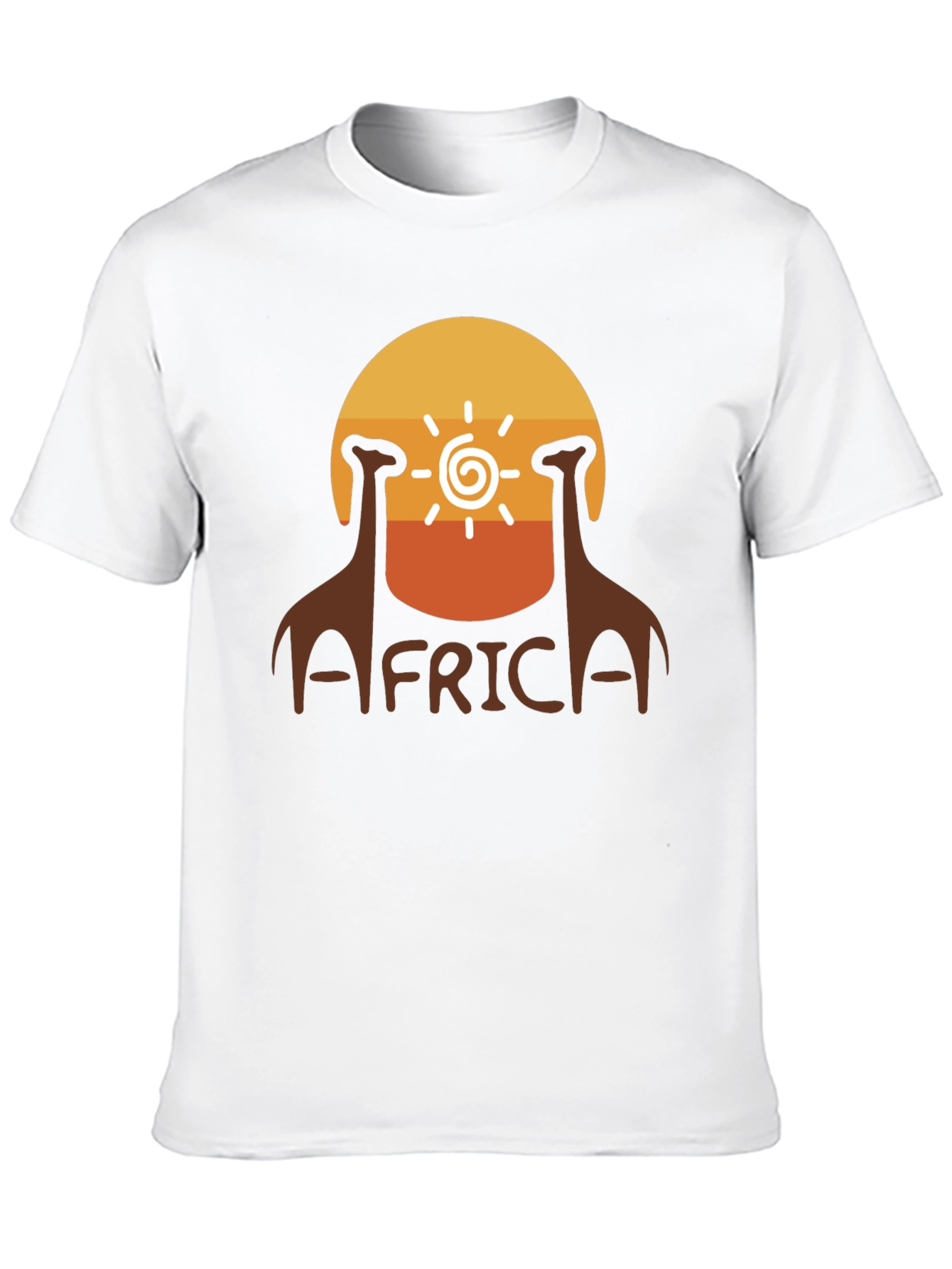 Africa Giraffe Sunset T-Shirt - Black