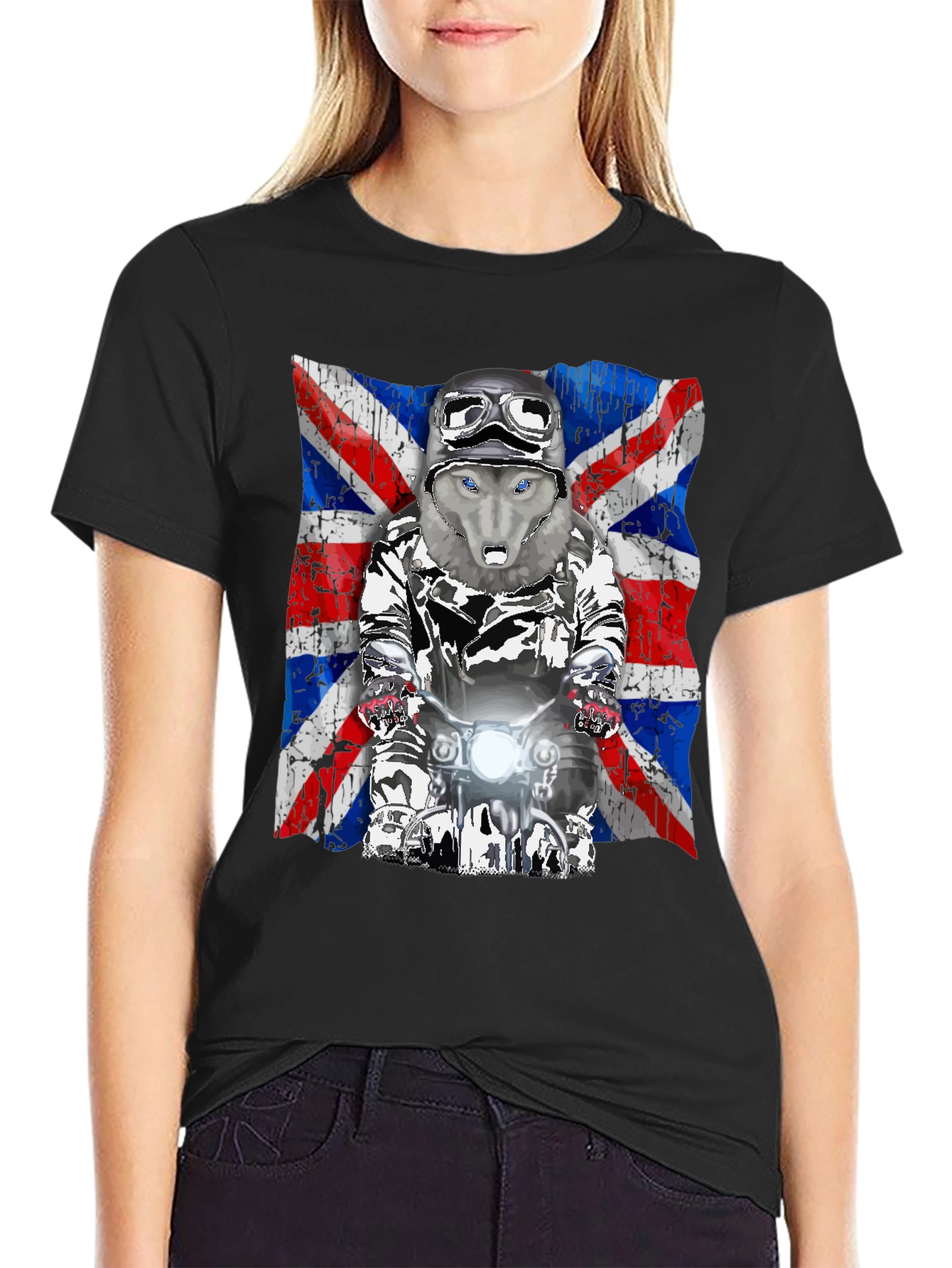 Wolf Rider T-Shirt - Union Jack Design