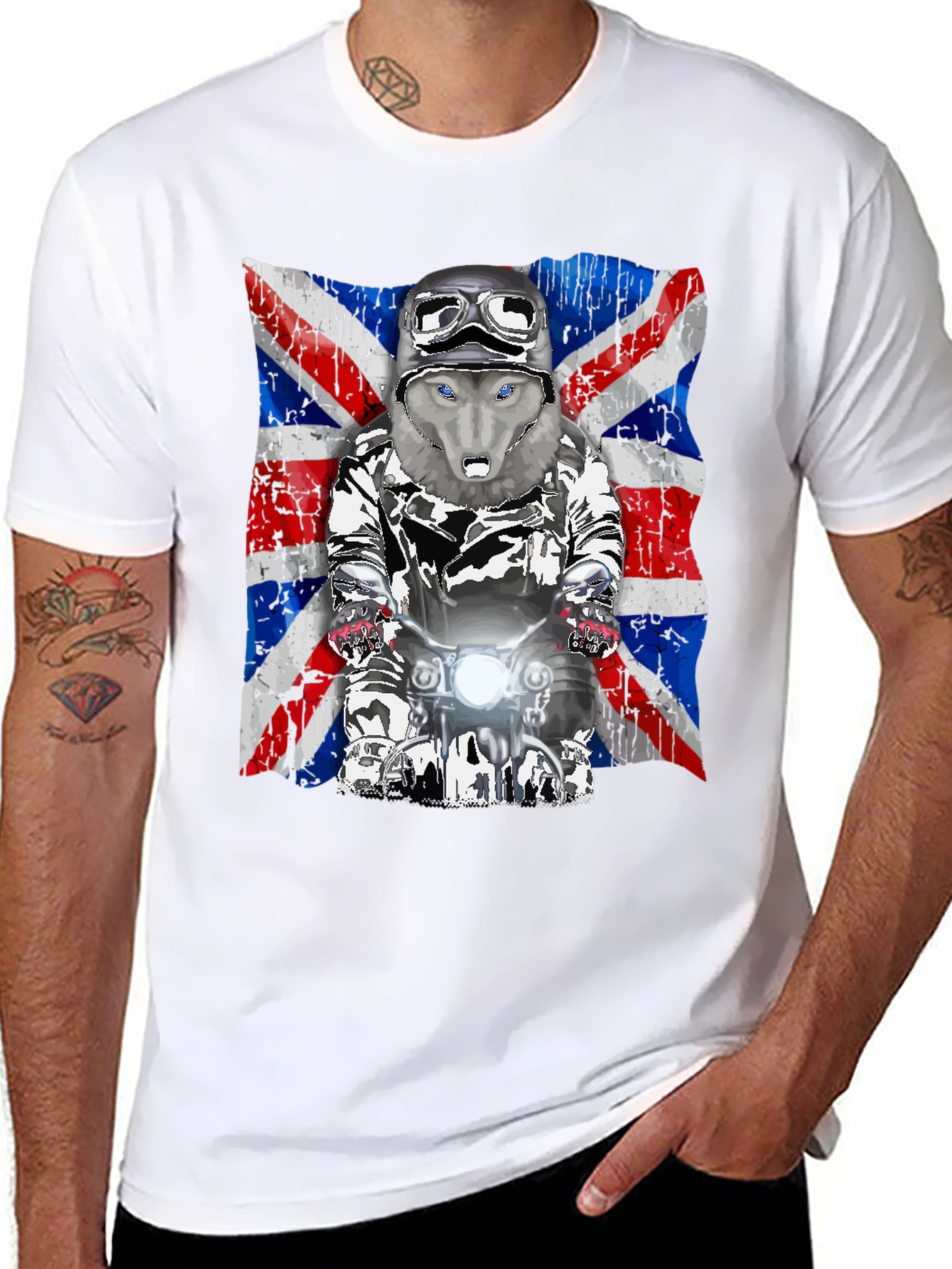 Wolf Rider T-Shirt - Union Jack Design