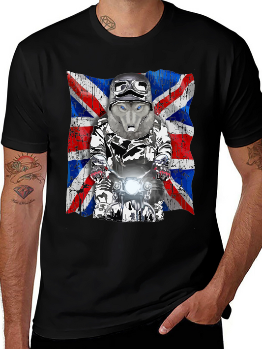 Wolf Rider T-Shirt - Union Jack Design