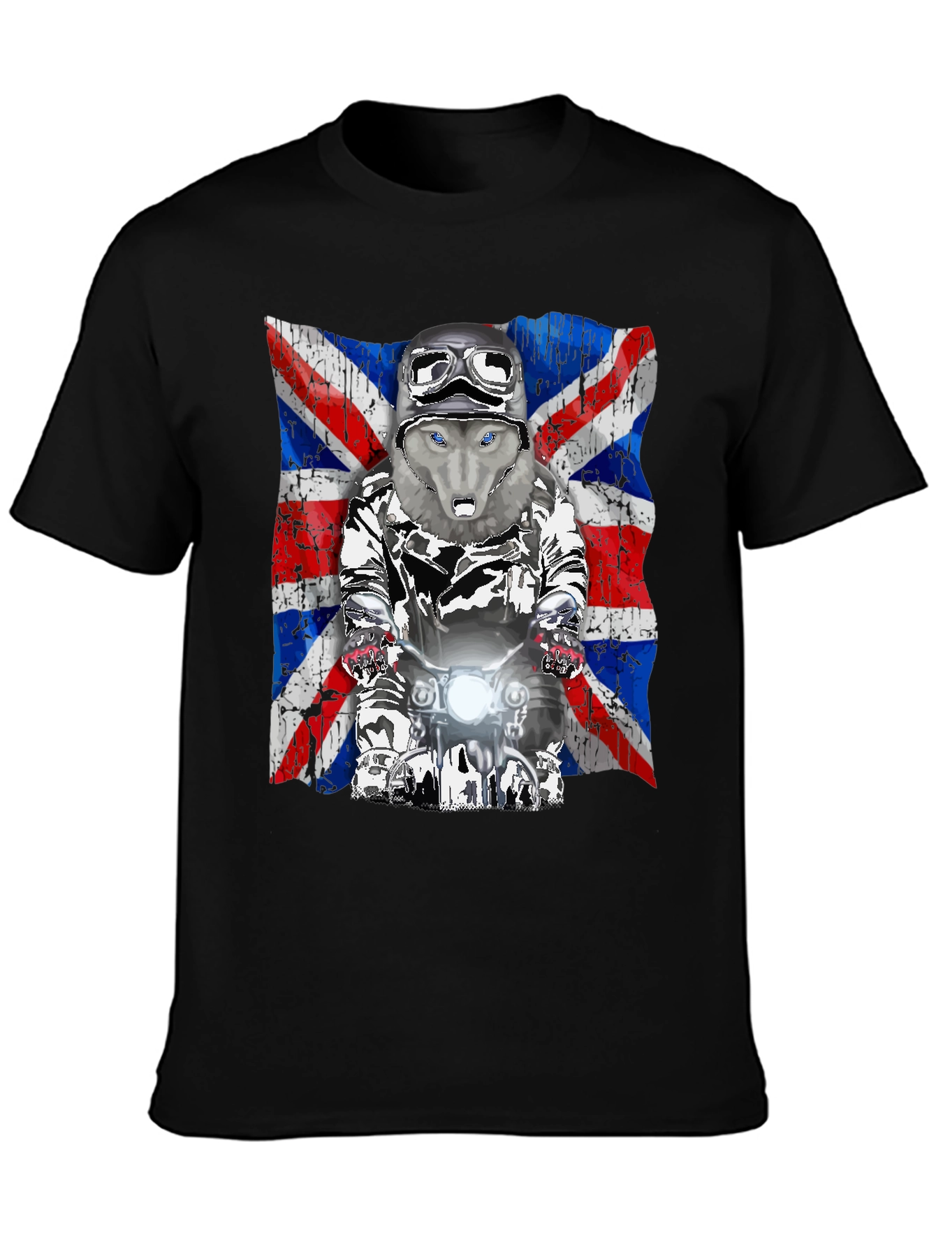 Wolf Rider T-Shirt - Union Jack Design