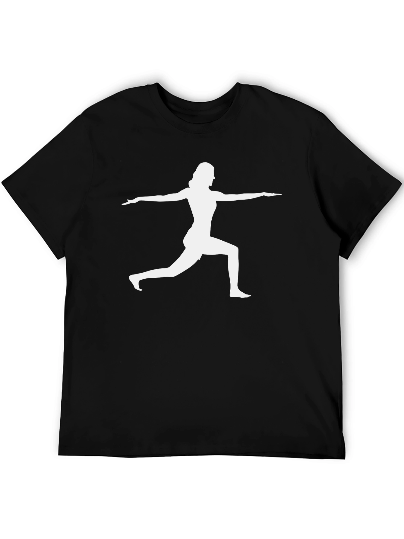 Yoga Pose Graphic Tee - Black Cotton Blend