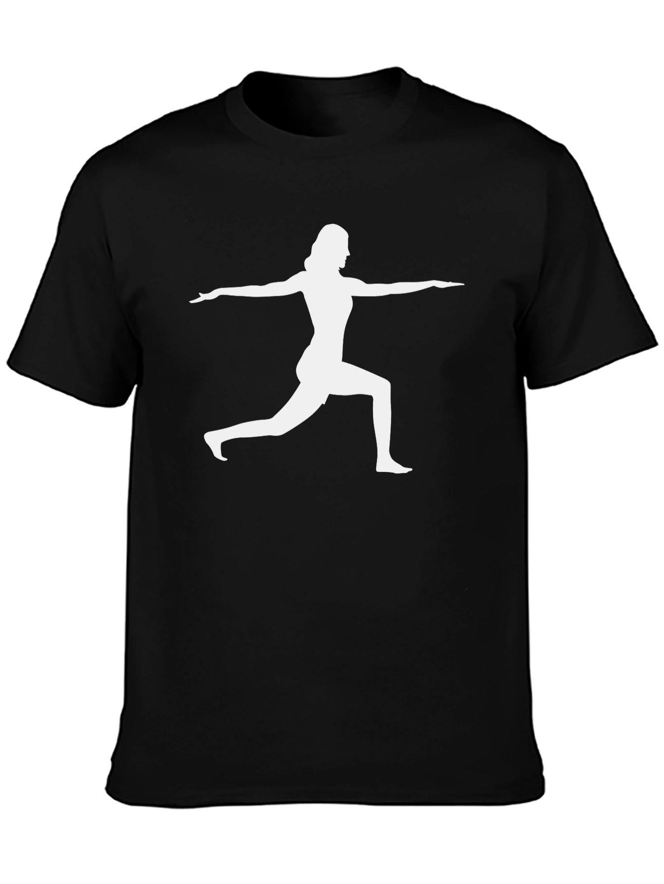 Yoga Pose Graphic Tee - Black Cotton Blend