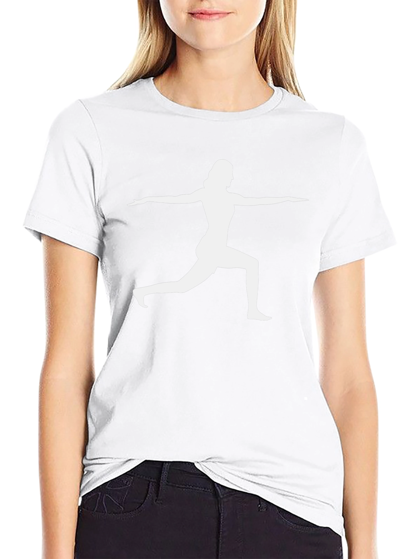 Yoga Pose Graphic Tee - Black Cotton Blend