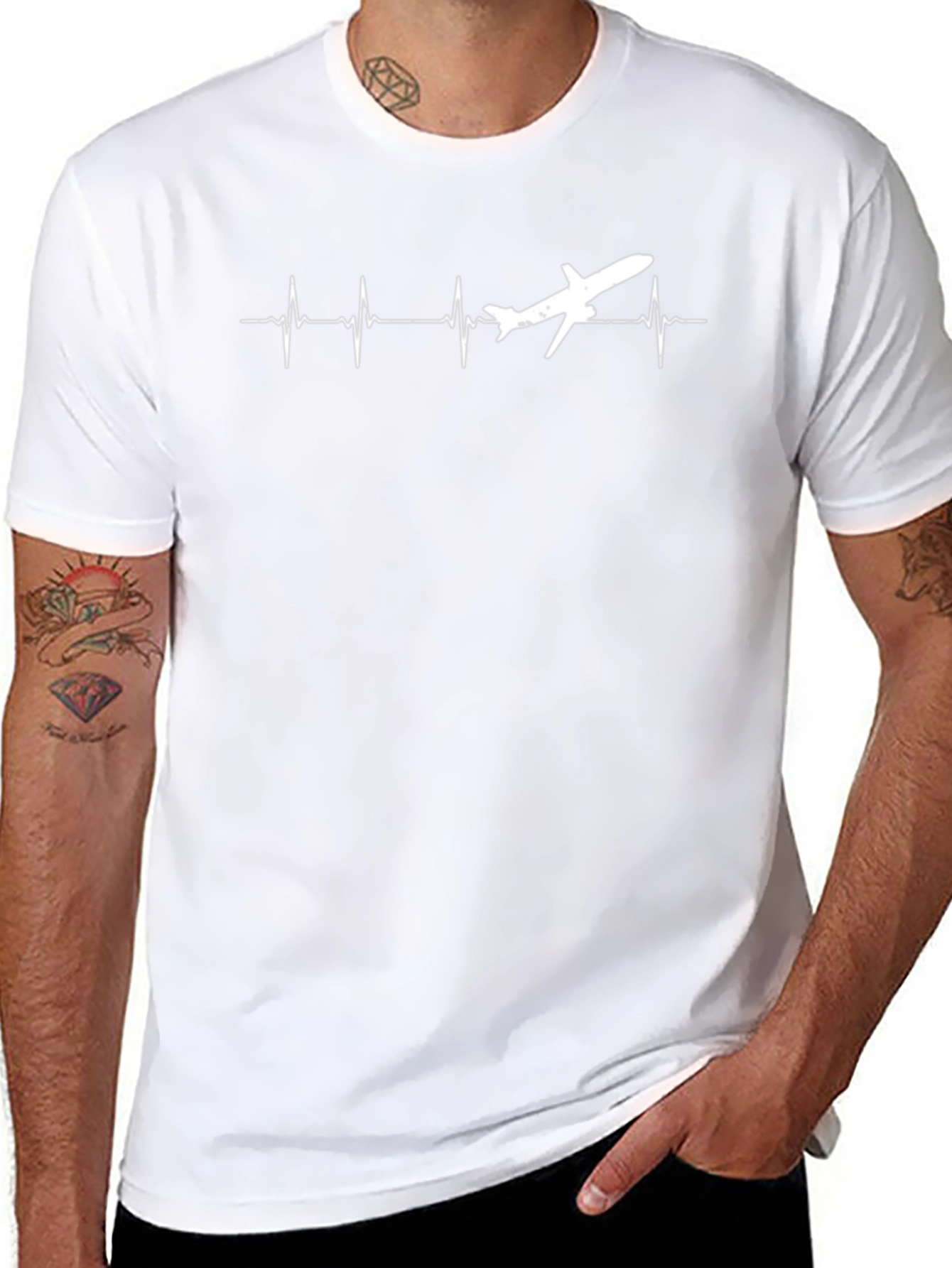 Airplane Heartbeat T-Shirt - Aviation Enthusiast Tee
