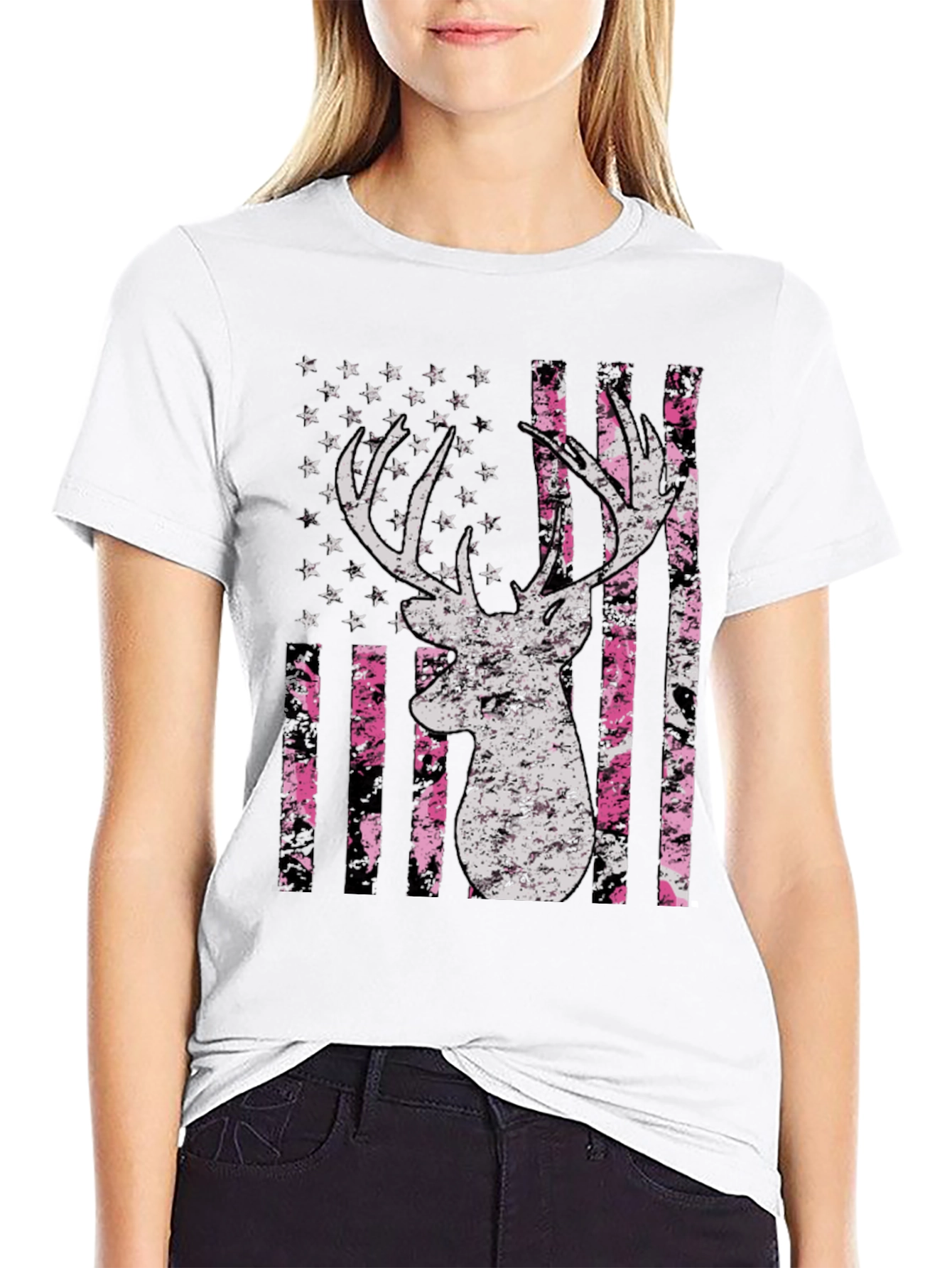 American Flag Deer Graphic Tee