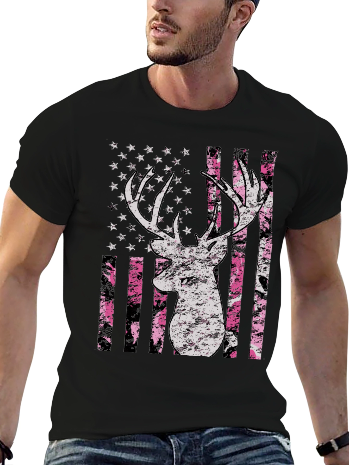 American Flag Deer Graphic Tee