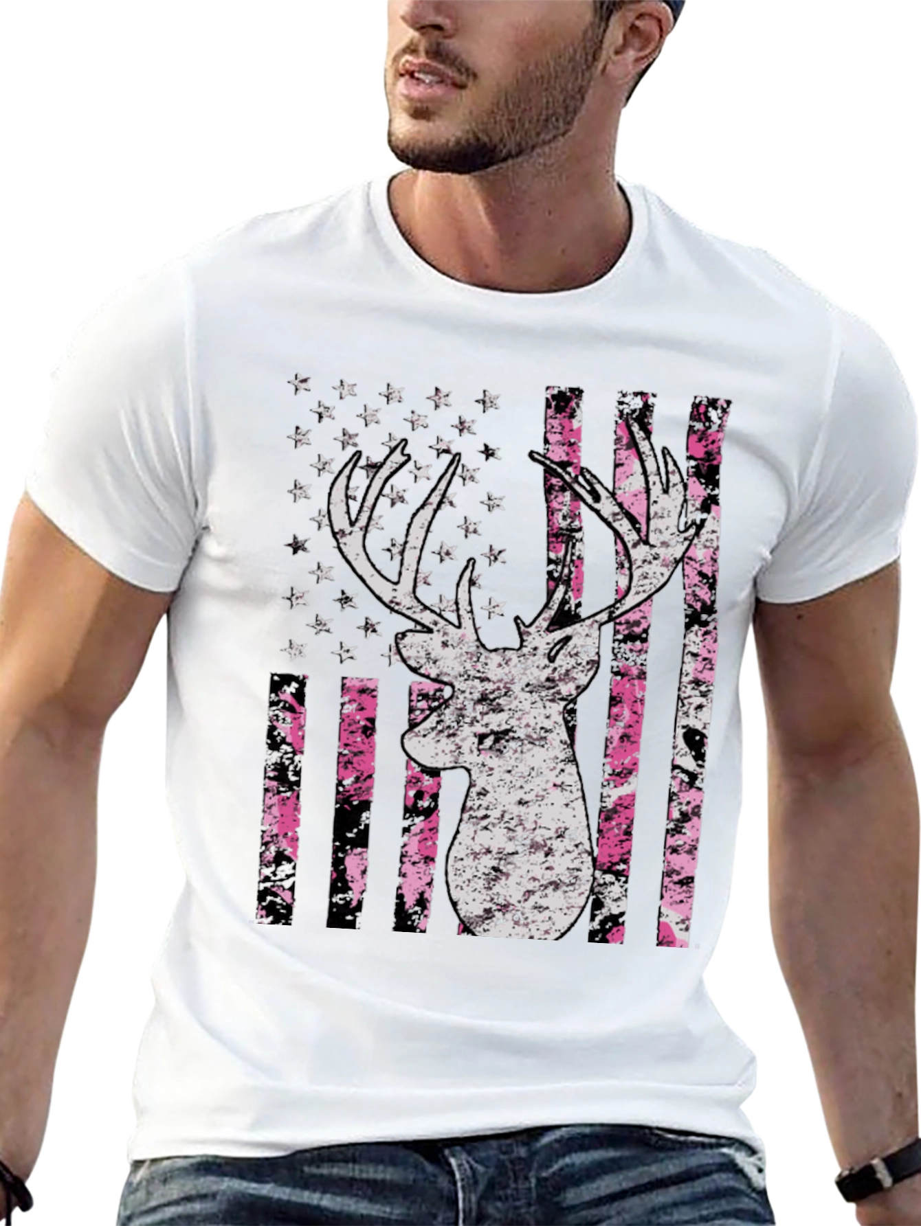 American Flag Deer Graphic Tee