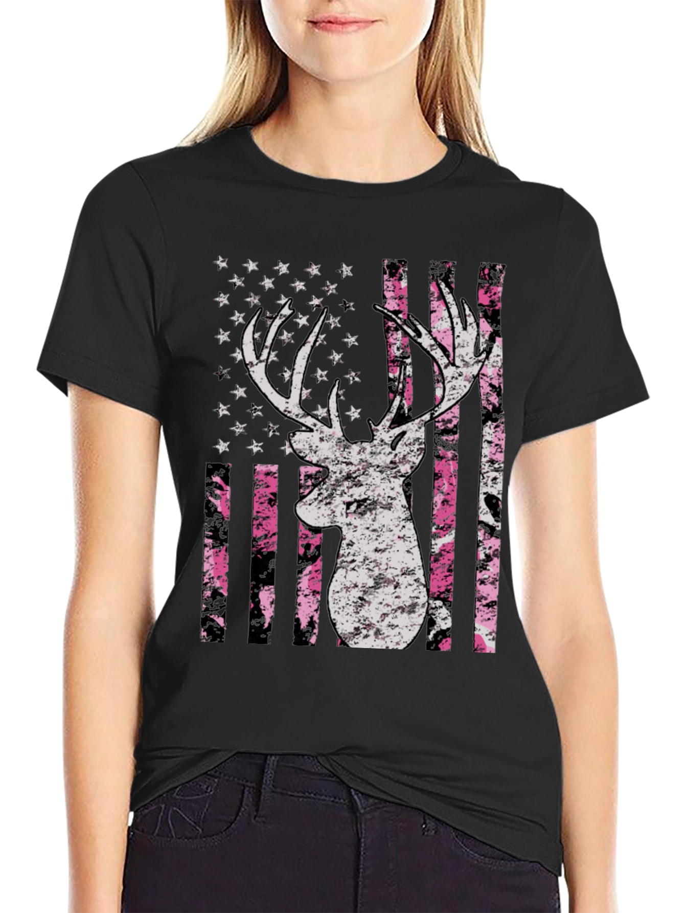 American Flag Deer Graphic Tee
