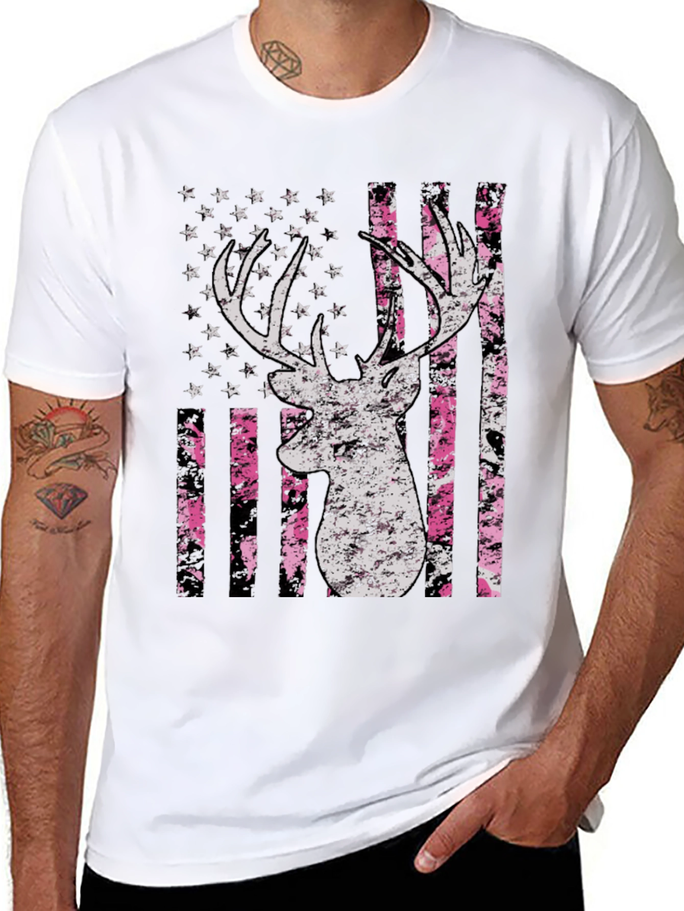 American Flag Deer Graphic Tee