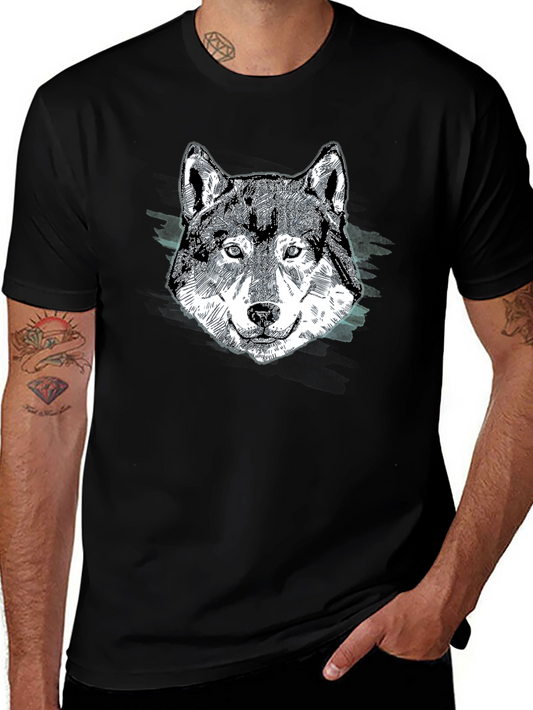 Wolf Graphic Print Black T-Shirt