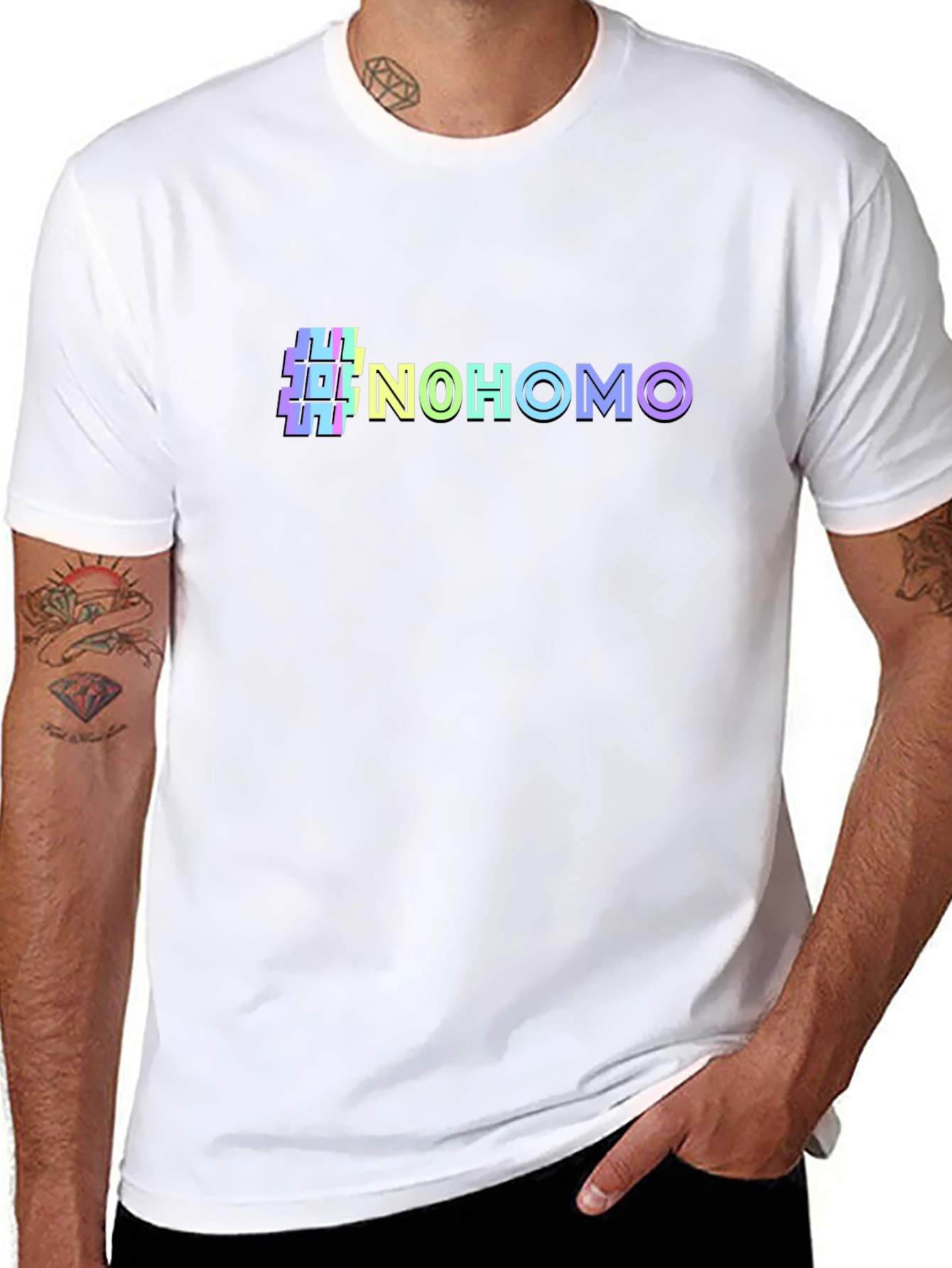 #NoHomo Graphic Print Crew Neck T-Shirt
