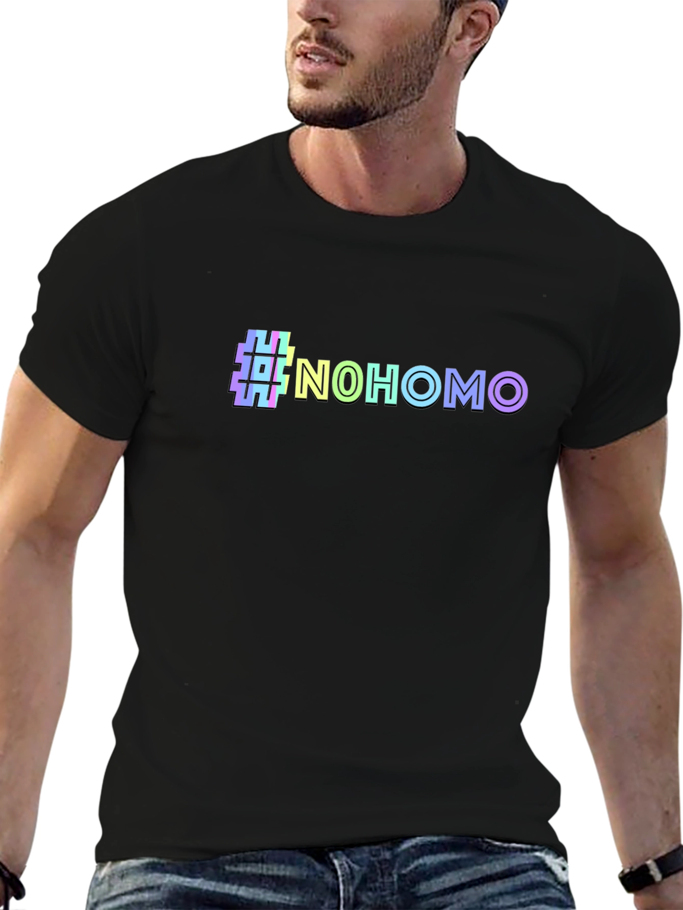 #NoHomo Graphic Print Crew Neck T-Shirt